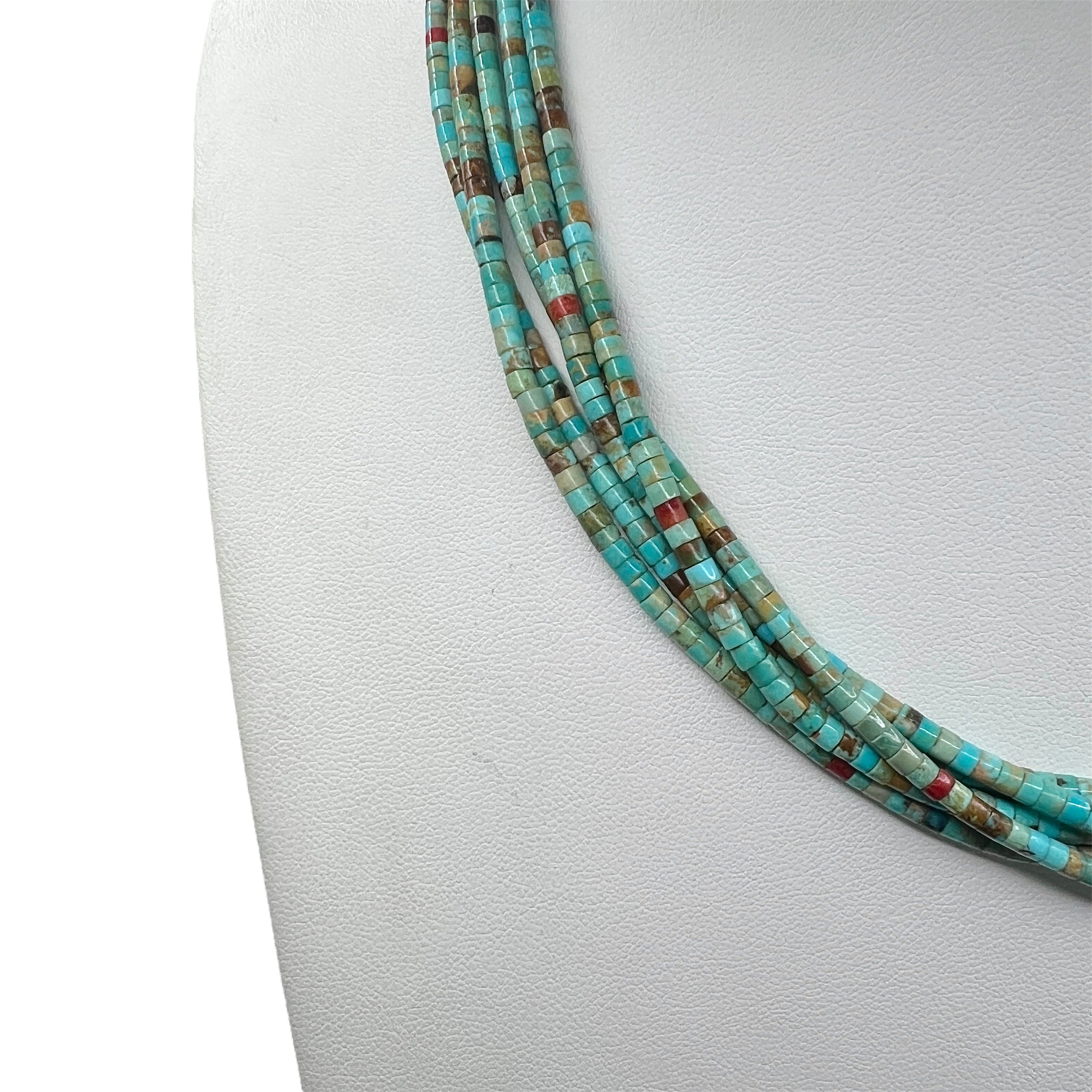 Unique #8 Turquoise Five Strand Necklace Santo Domingo