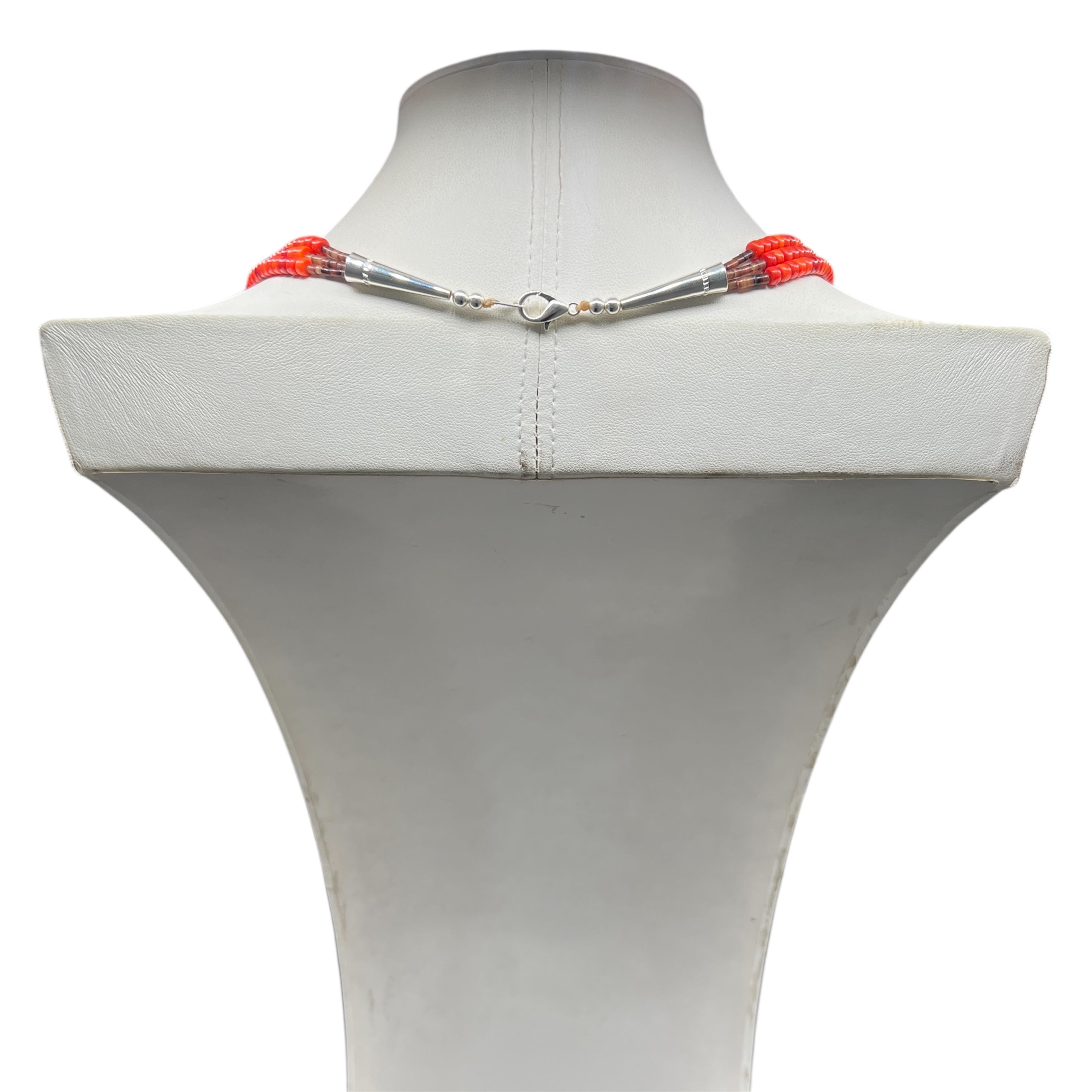 Spiny Oyster, Black Jet Heishi Necklace Santo Domingo