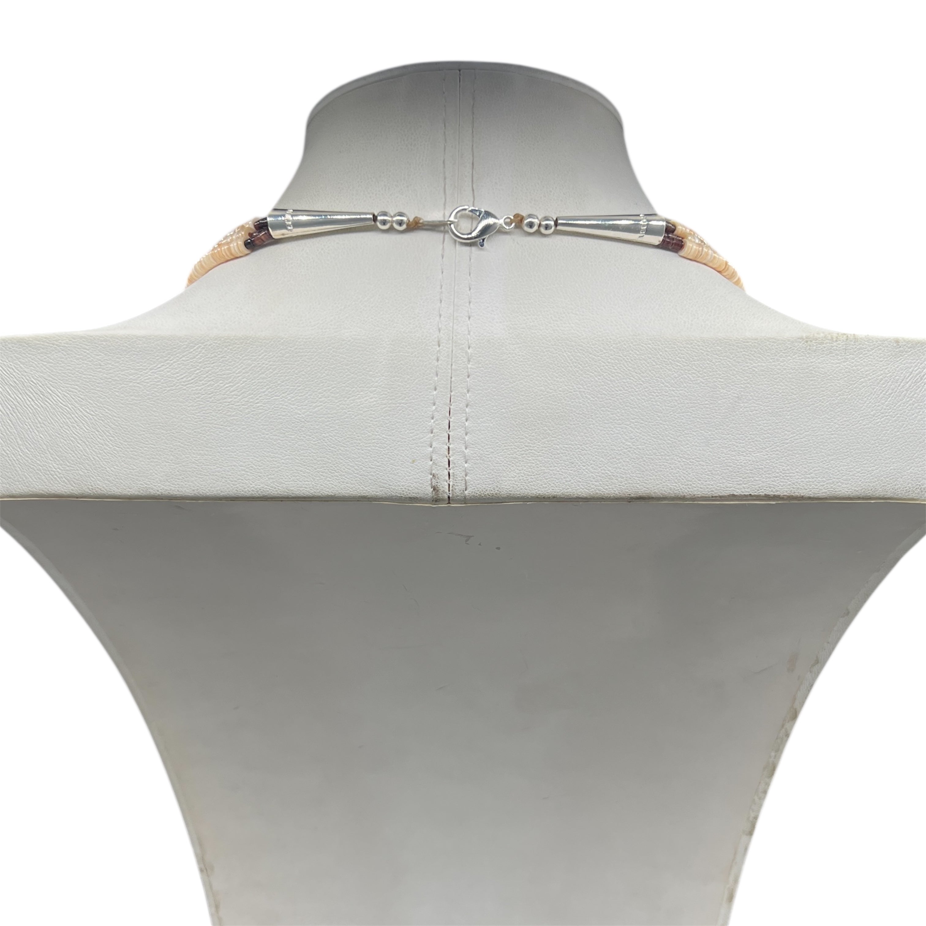 Turquoise and Clam Shell Three Strand Necklace Santo Domingo