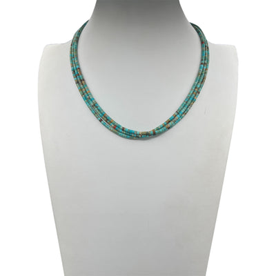 #8 Turquoise Three Strand Necklace Santo Domingo