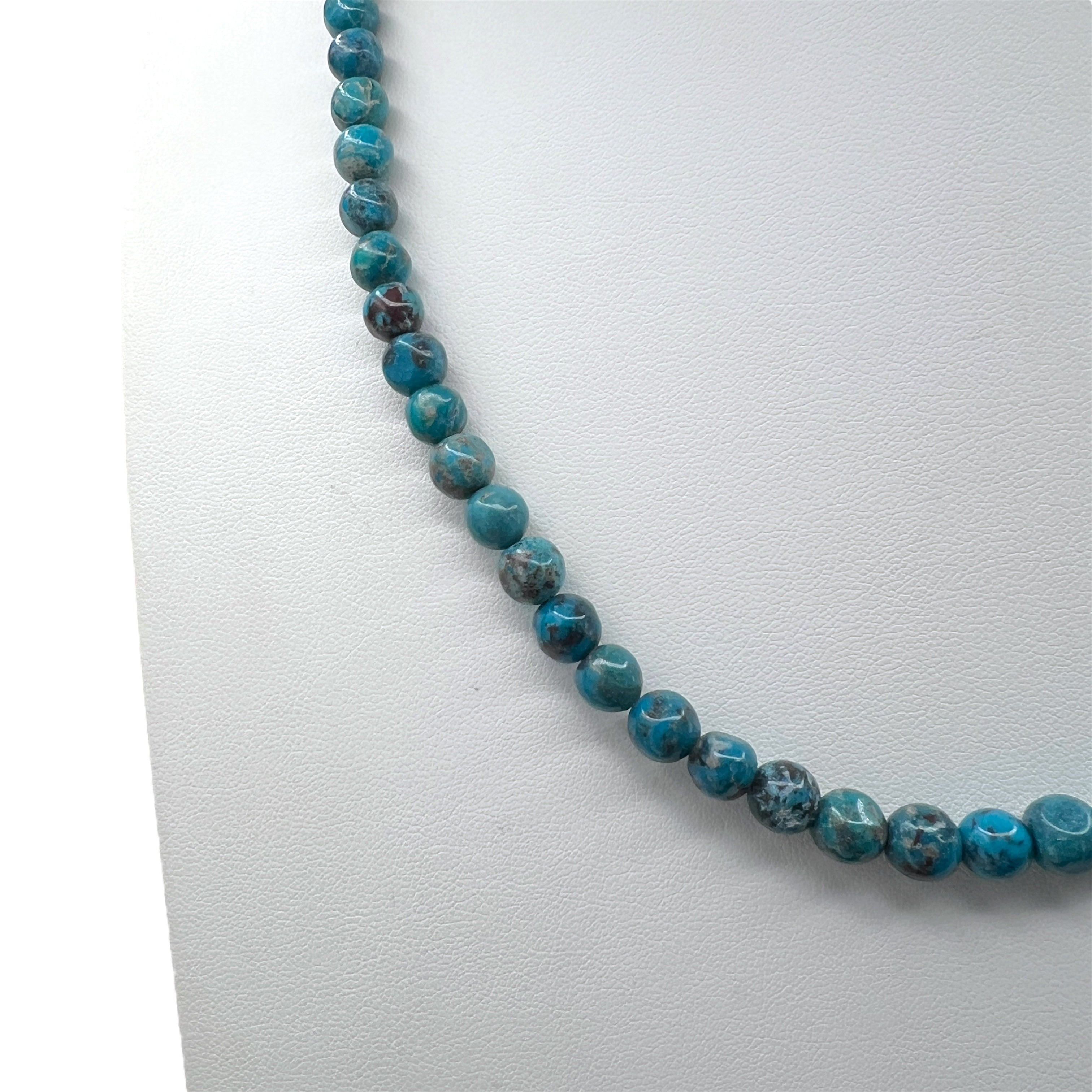 Single Stand Blue Turquoise with Orange Spiny Oyster Shell Santo Domingo