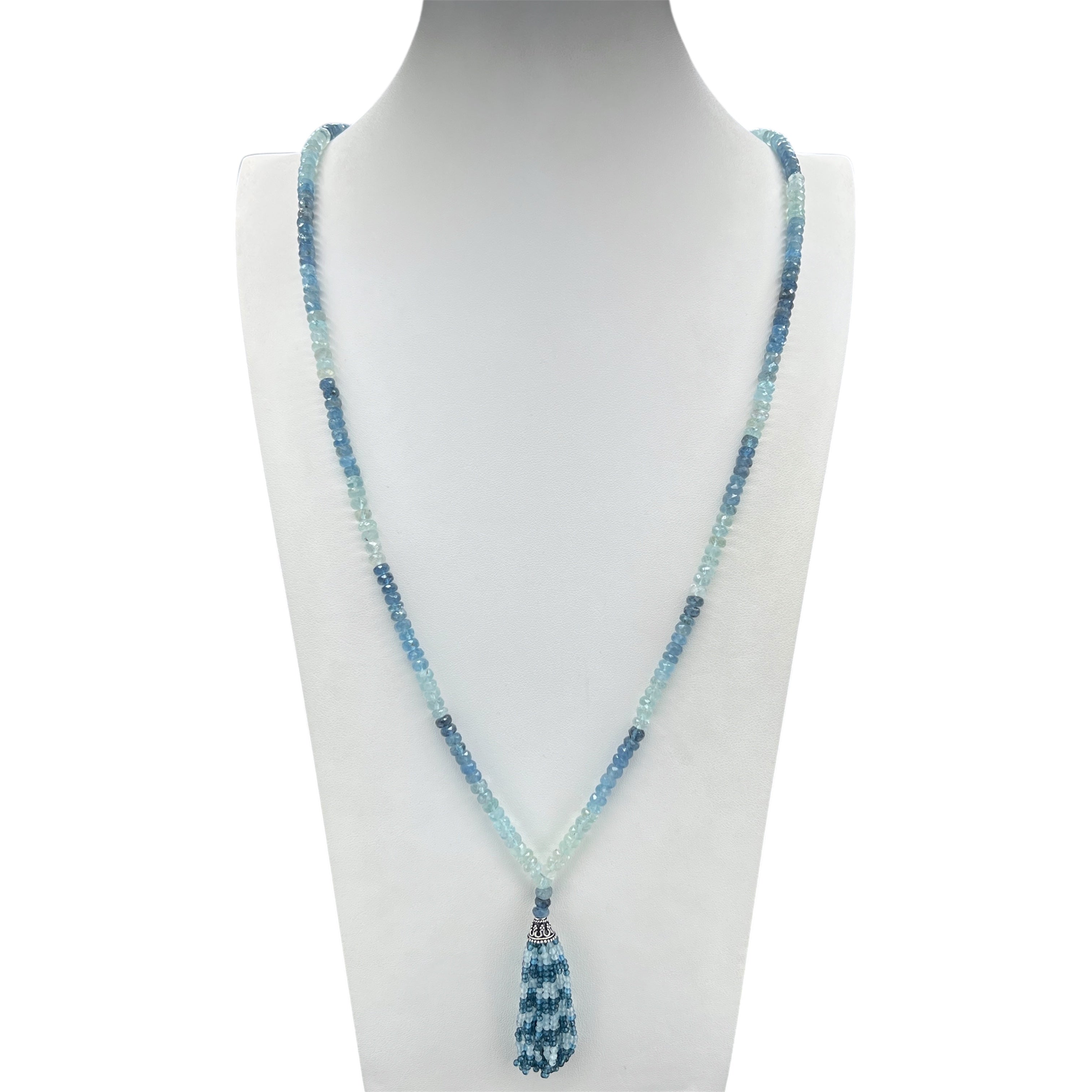 Faceted Aquamarine Mala Necklace