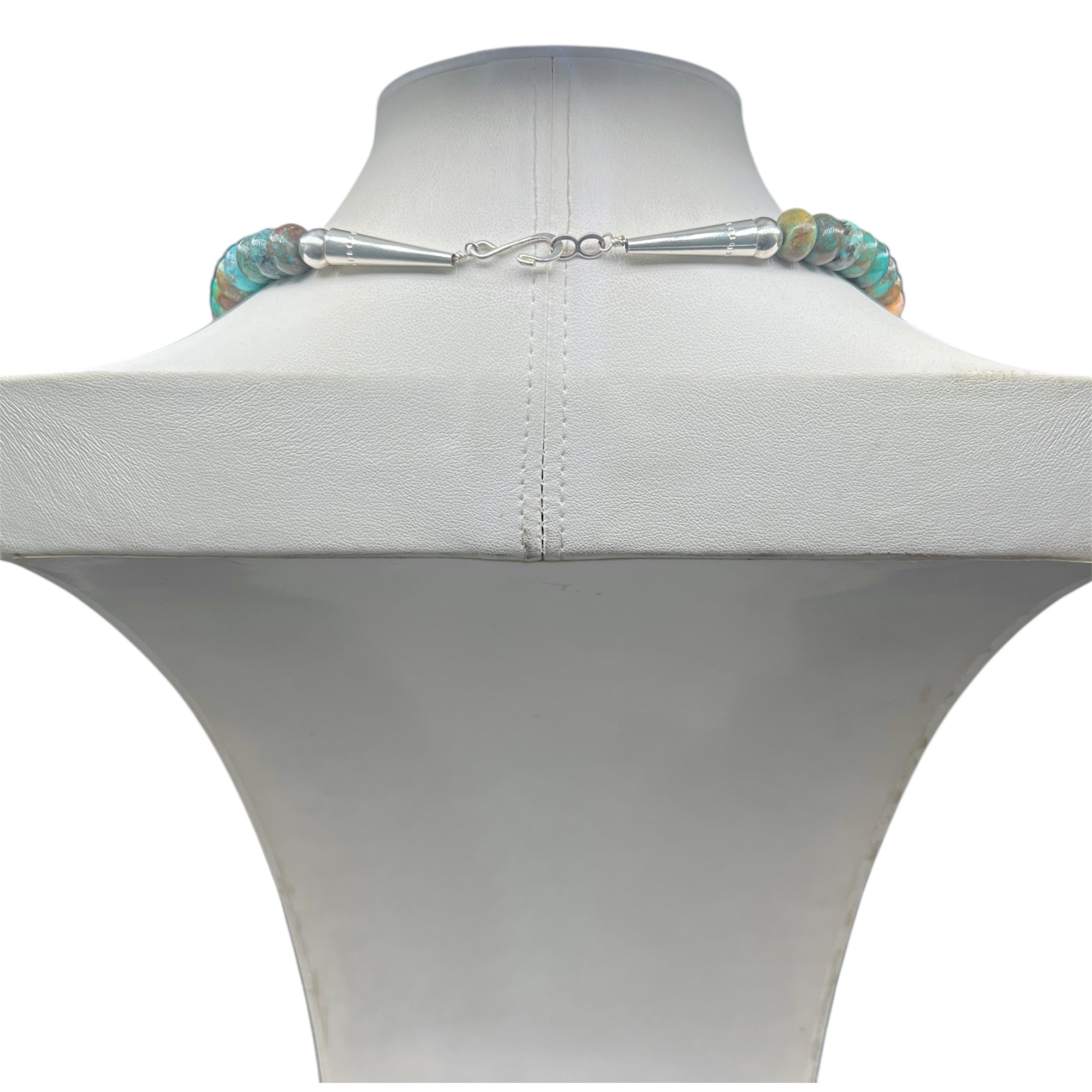 Nevada Green Turquoise Rondelle with Spiny Oyster Shell Santo Domingo