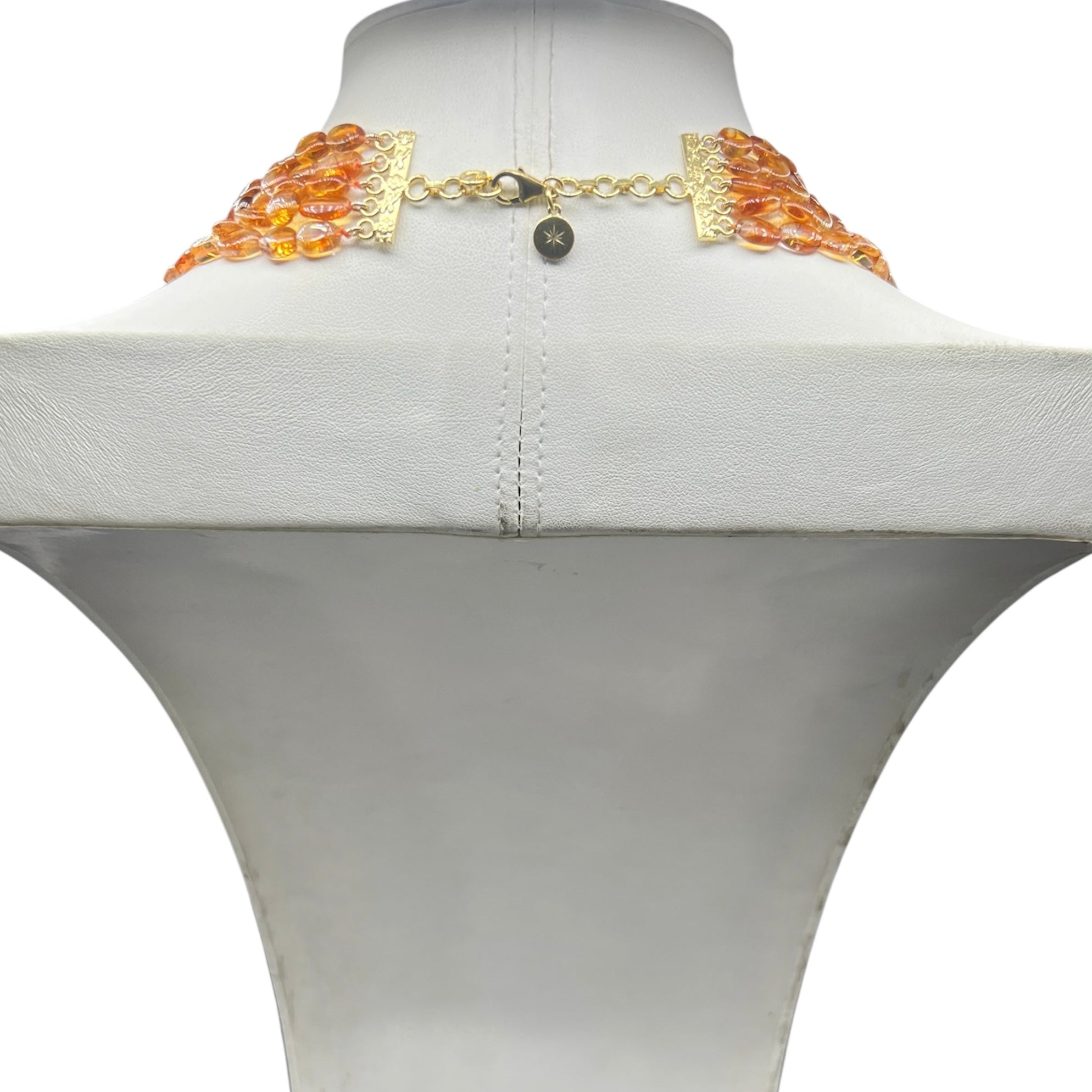 Natural Citrine Five Strand Necklace