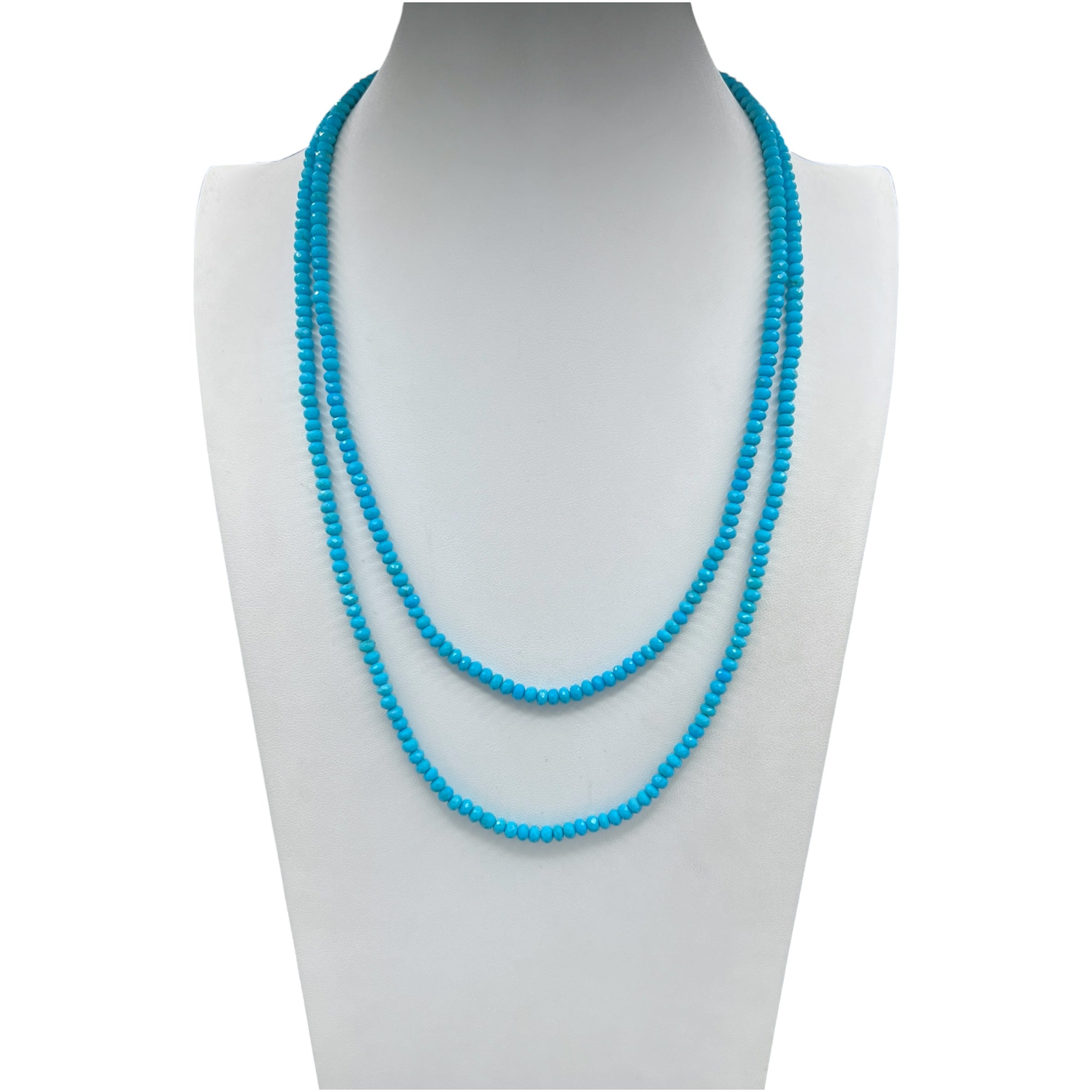 Faceted Sleeping Beauty Turquoise and 18Kt Gold Necklace