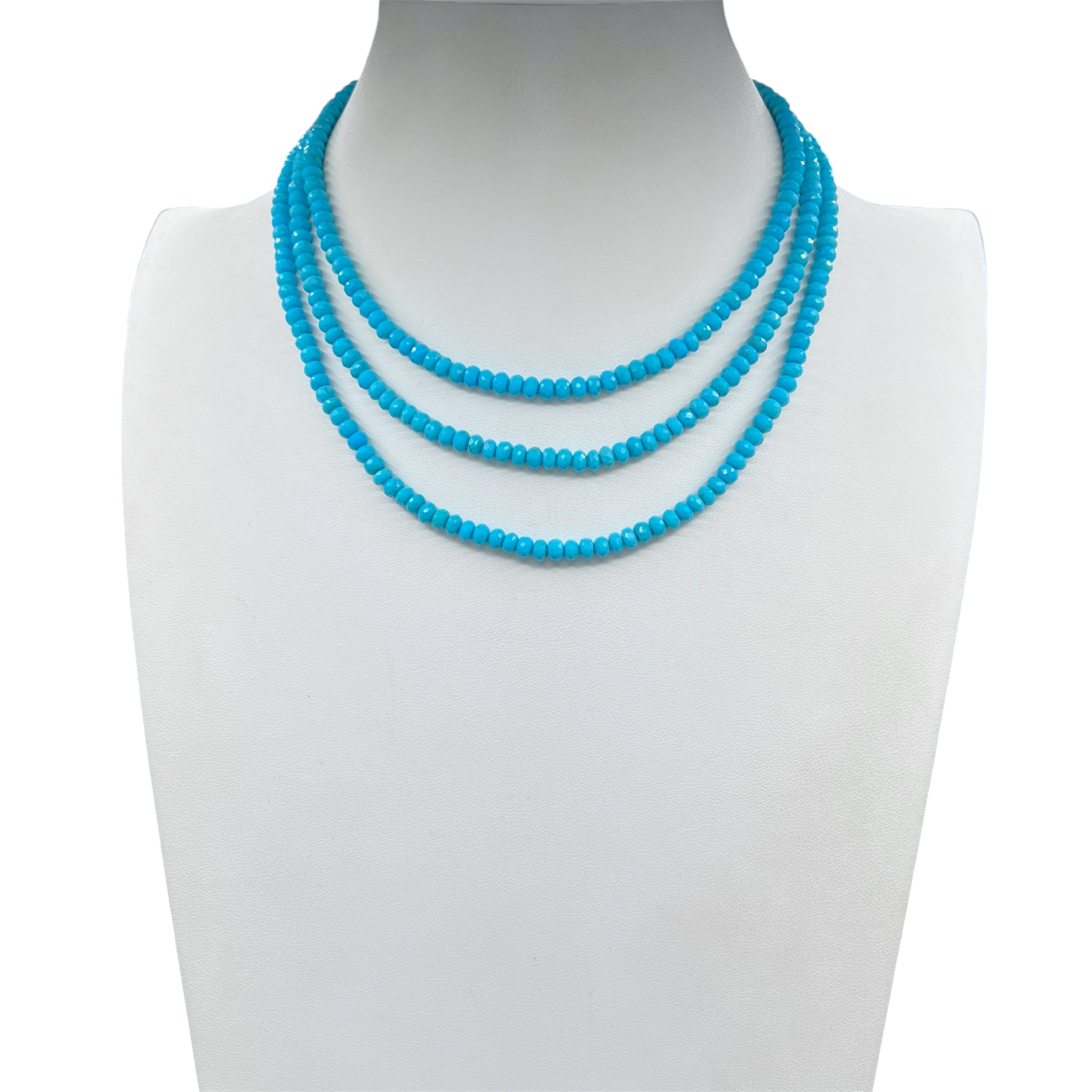 Faceted Sleeping Beauty Turquoise and 18Kt Gold Necklace