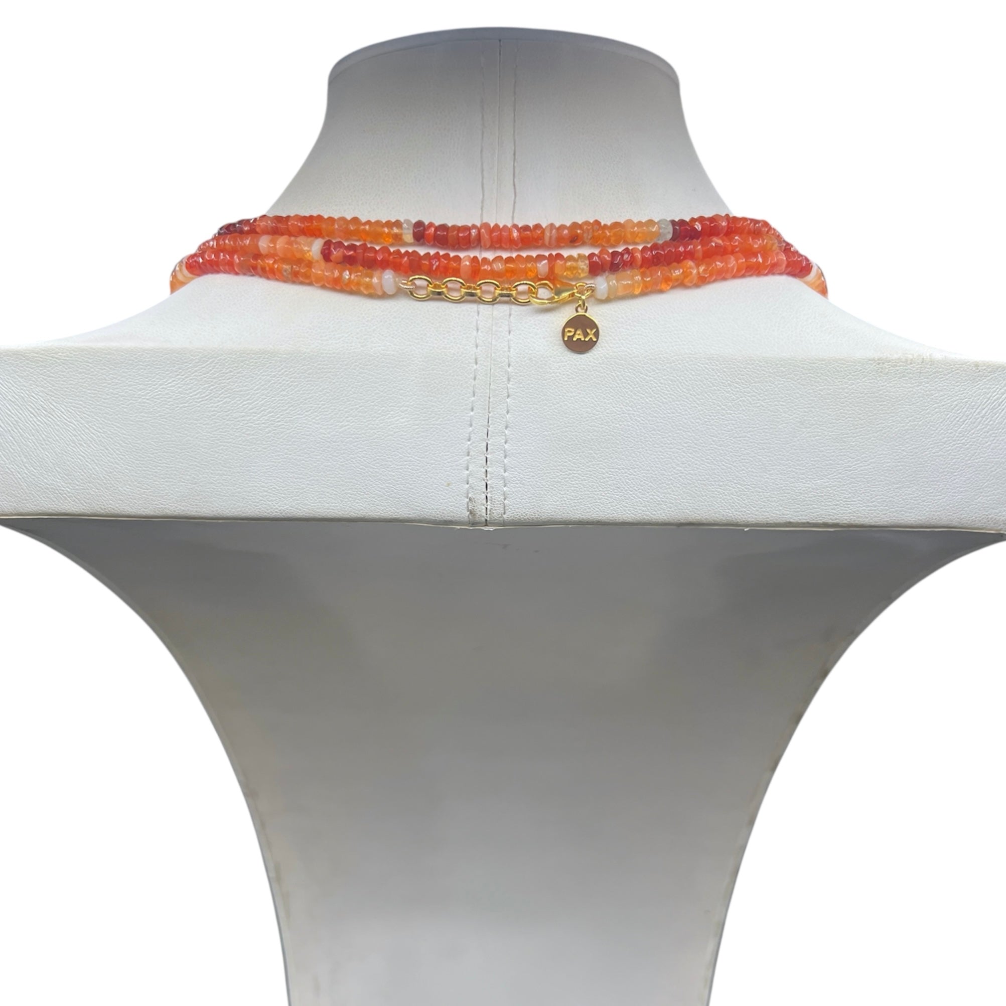 Faceted Fire Opal Extra Long Necklace