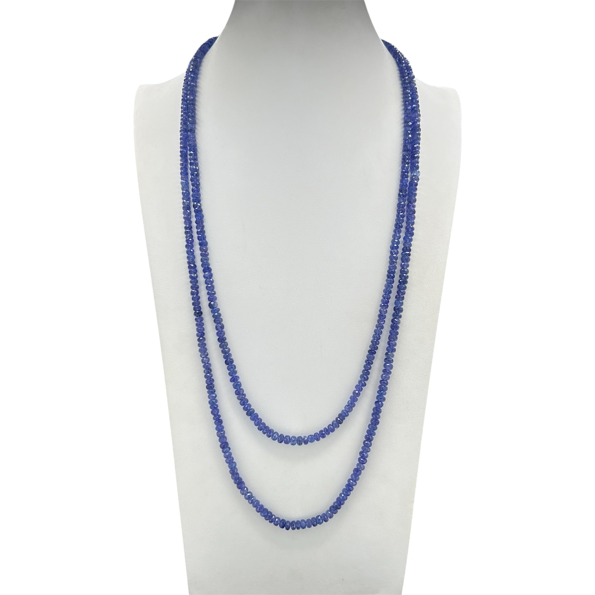 Rare Faceted Tanzanite Long Necklace