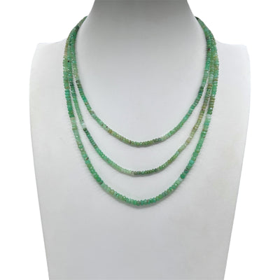 Faceted Chrysoprase Long Necklace