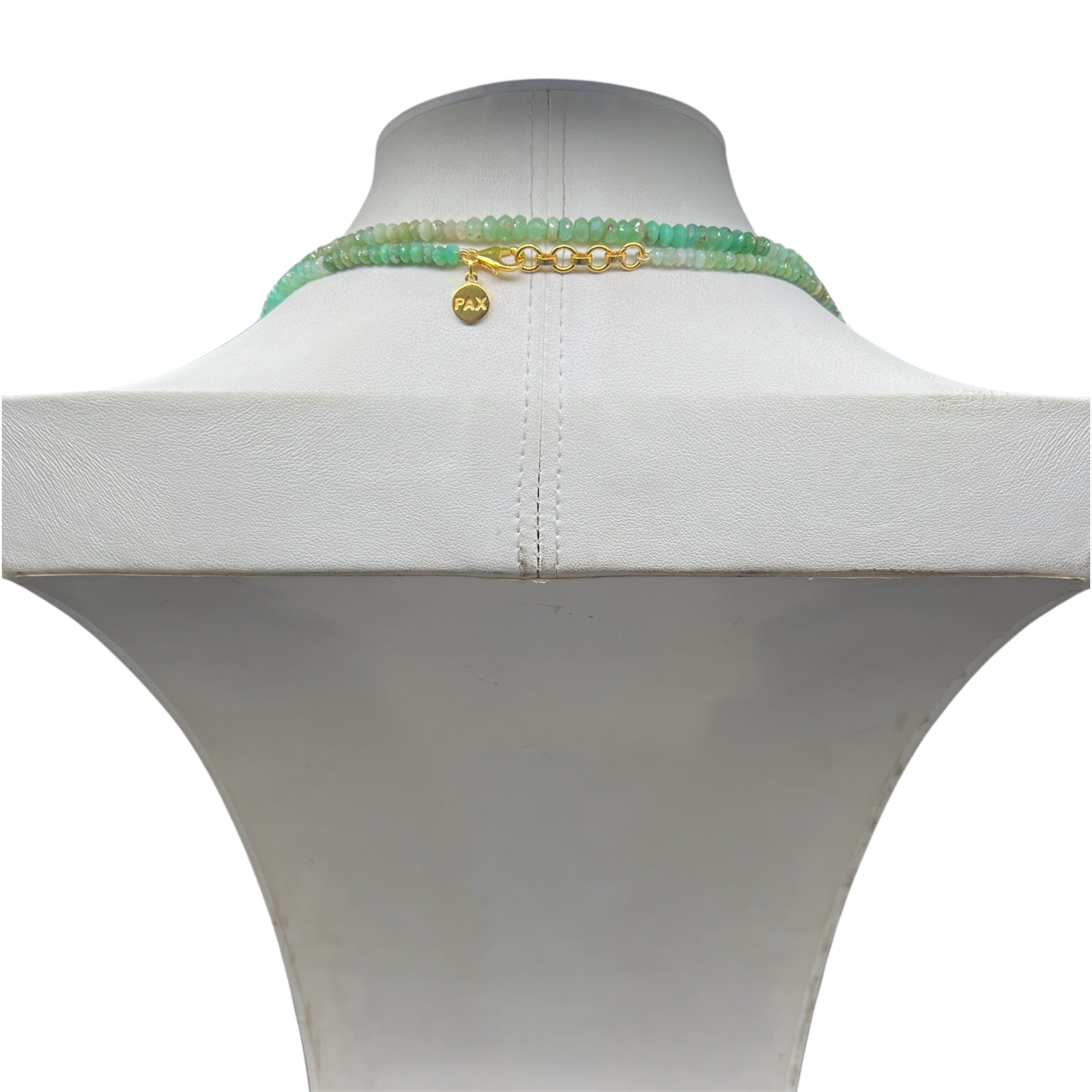 Faceted Chrysoprase Long Necklace