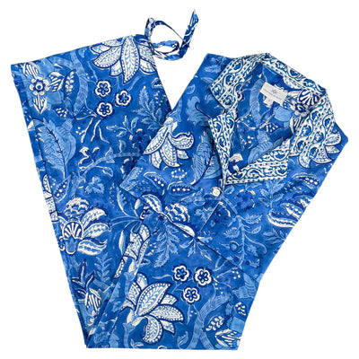 Delfina Blue Cotton Pajama Long Sleeve