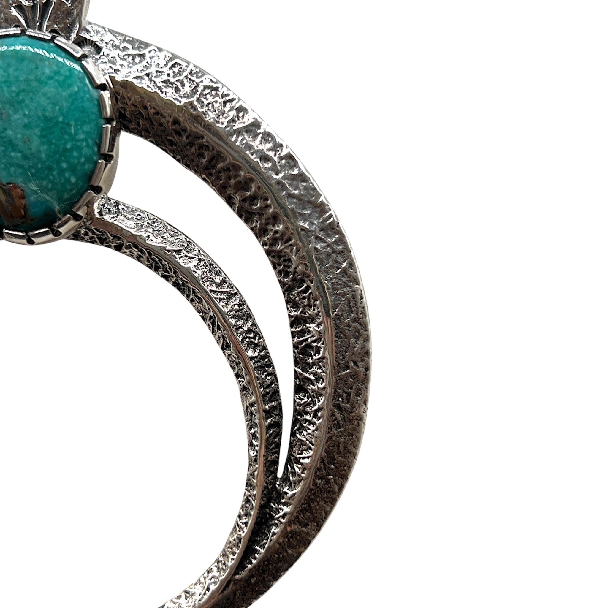 Navajo Morenci Turquoise and Silver Super Naja Necklace