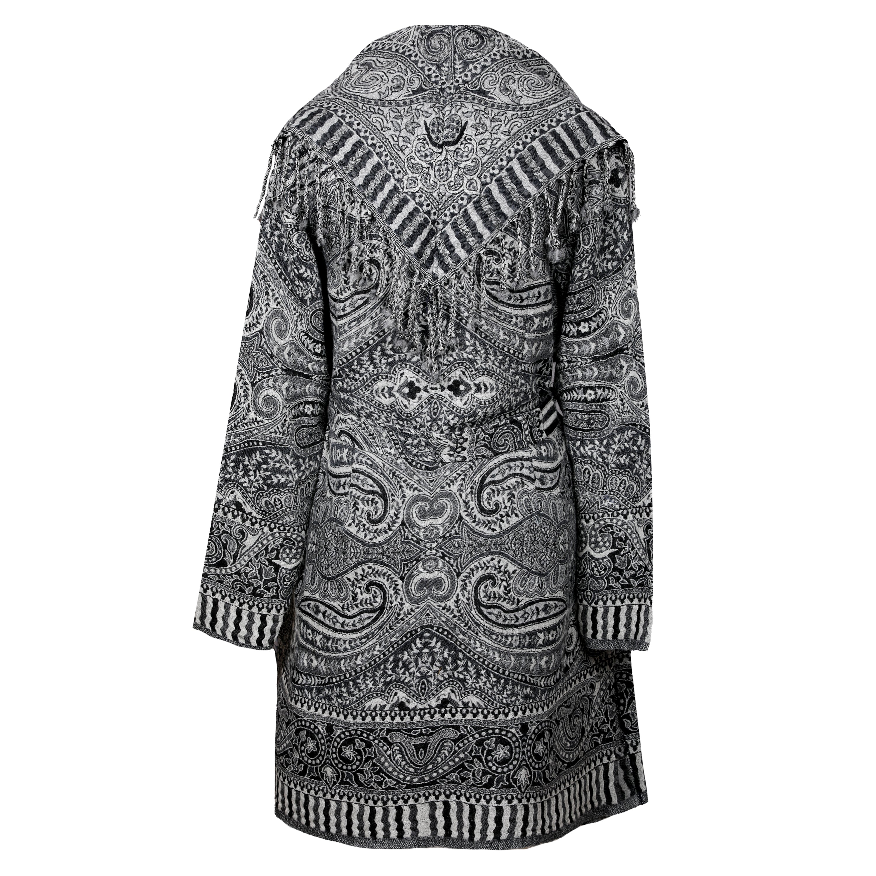 Piccadilly Paisley Boiled Wool Belted Coat