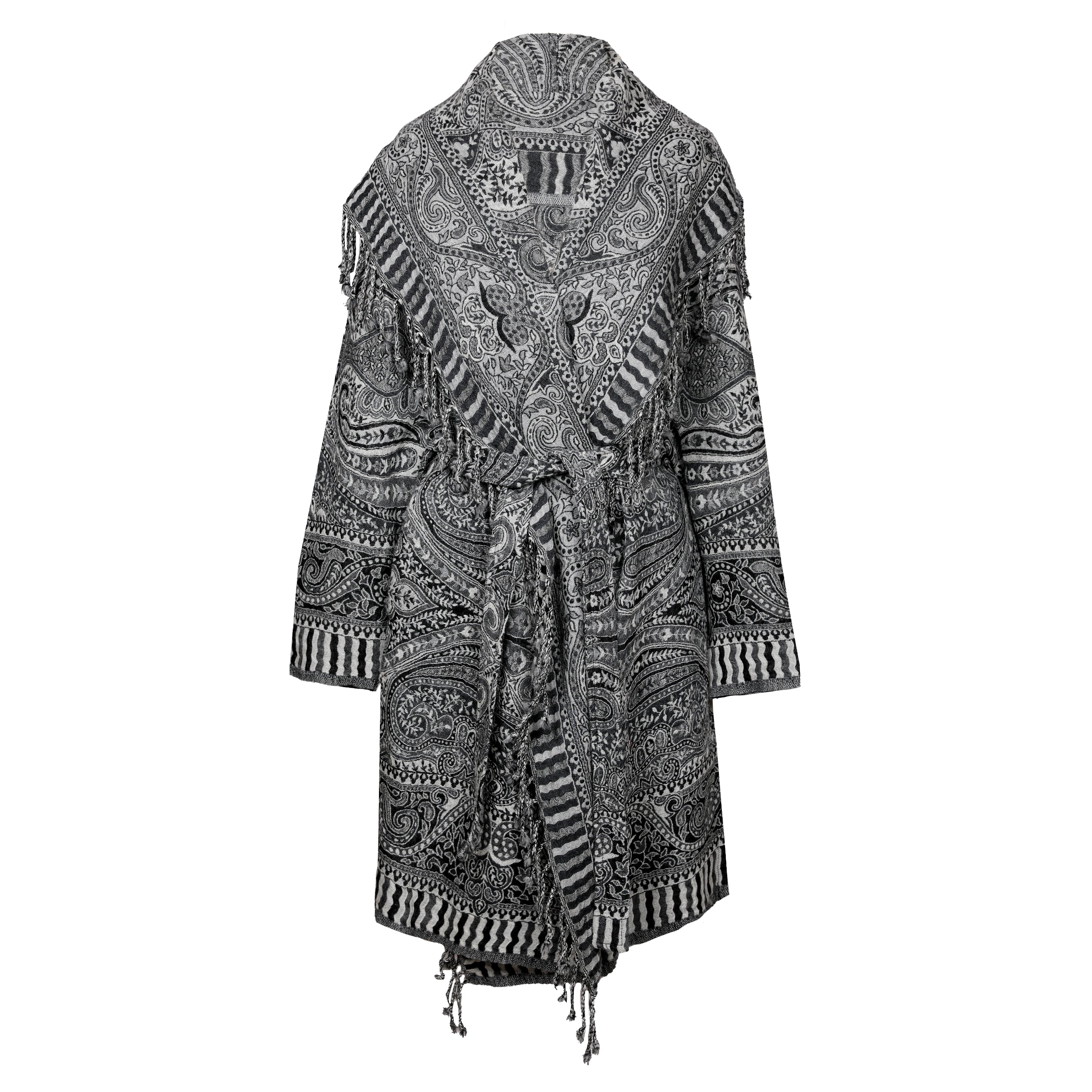 Piccadilly Paisley Boiled Wool Belted Coat