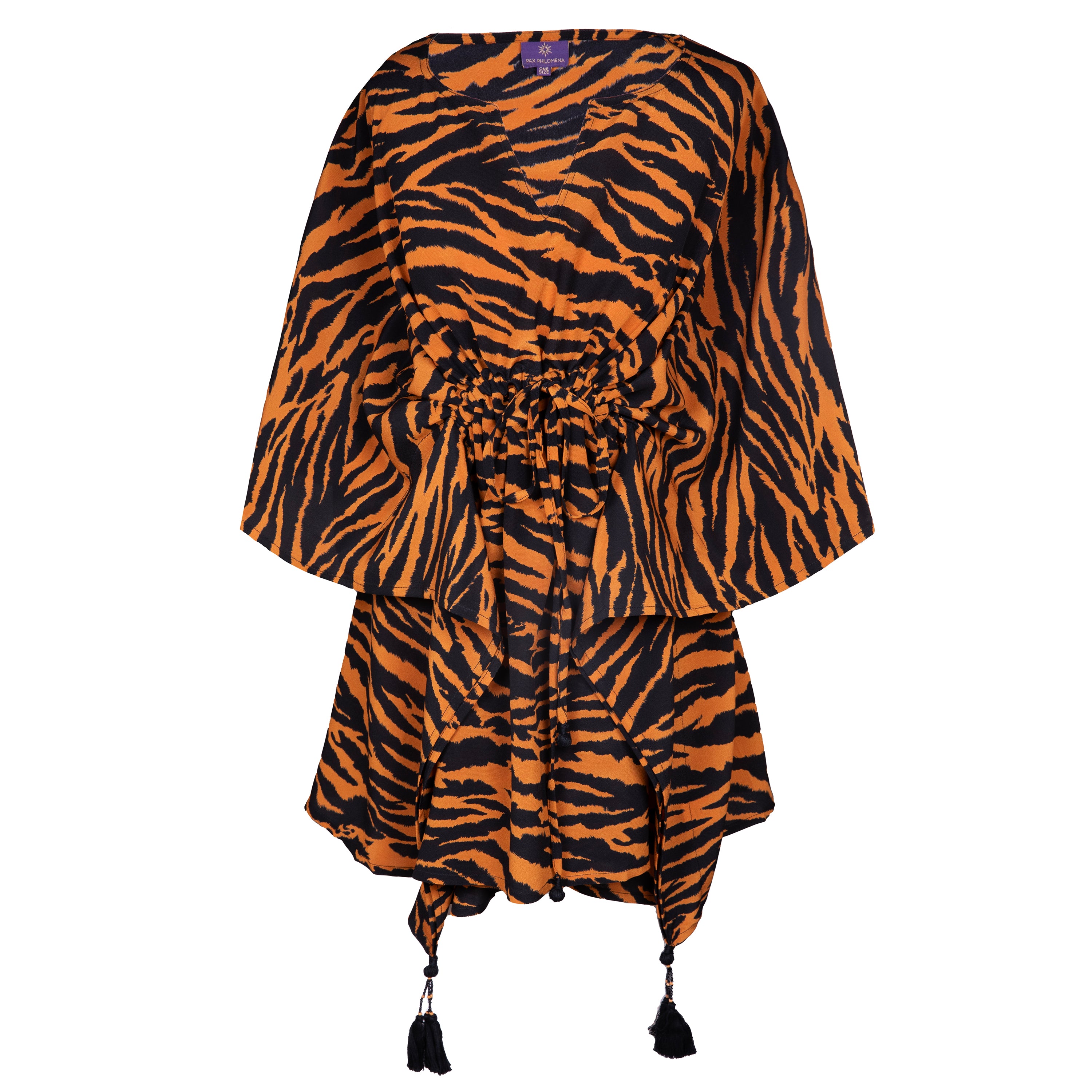 Princeton Panthera Tigris Italian Silk Short Kaftan