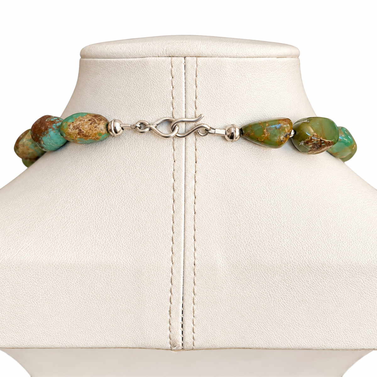 Vintage Royston Turquoise and Silver Graduated Necklace Santo Domingo Necklace
