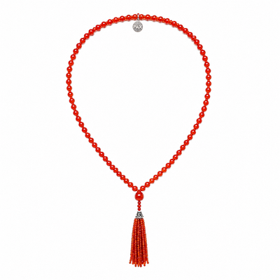 Semi Precious Carnelian Mala Necklace