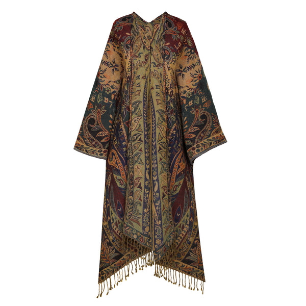 Siddhartha Paisley Boiled Wool Kimono Coat ONLY TWO AVAILABLE
