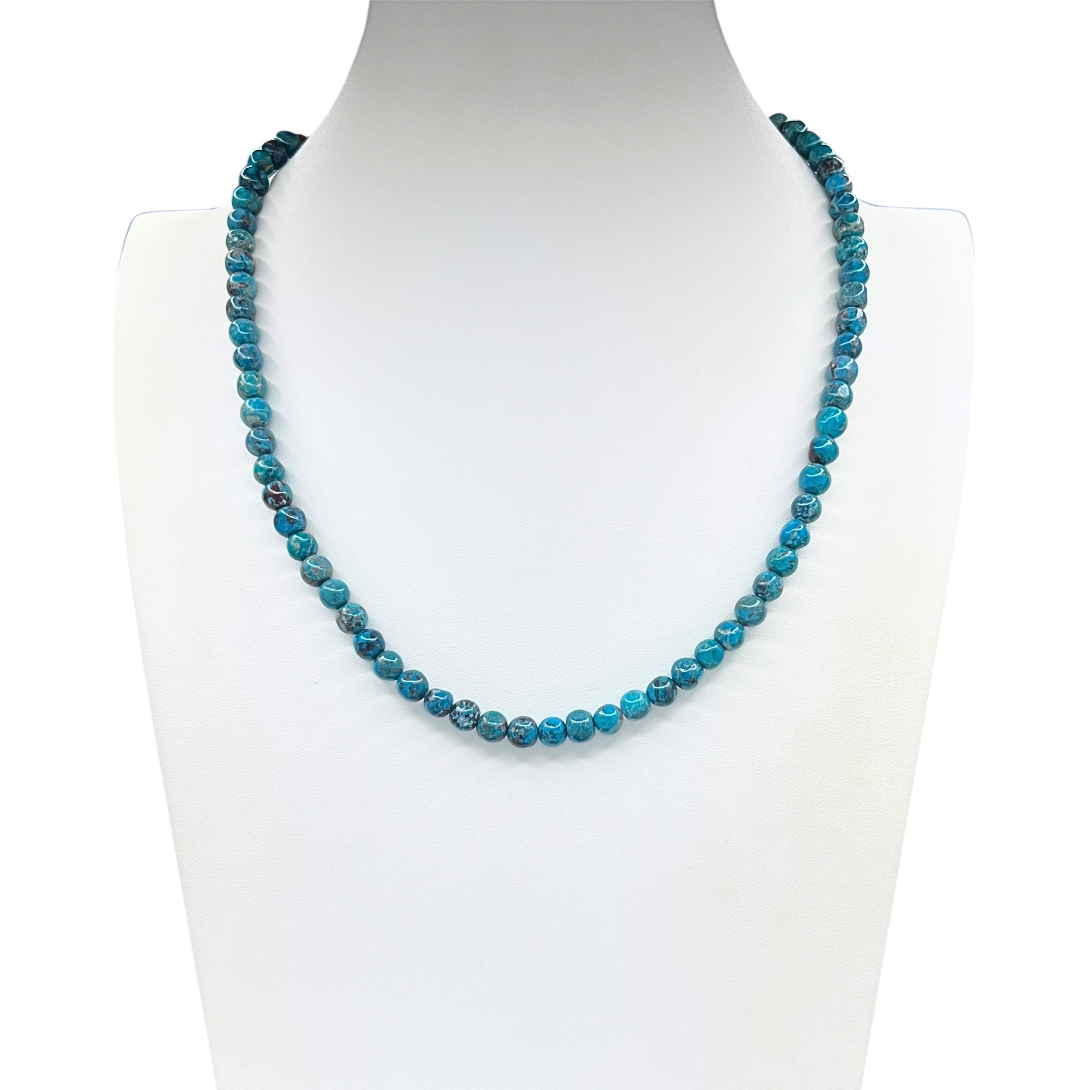 Single Stand Blue Turquoise with Orange Spiny Oyster Shell Santo Domingo