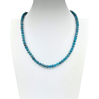 Single Stand Blue Turquoise with Orange Spiny Oyster Shell Santo Domingo