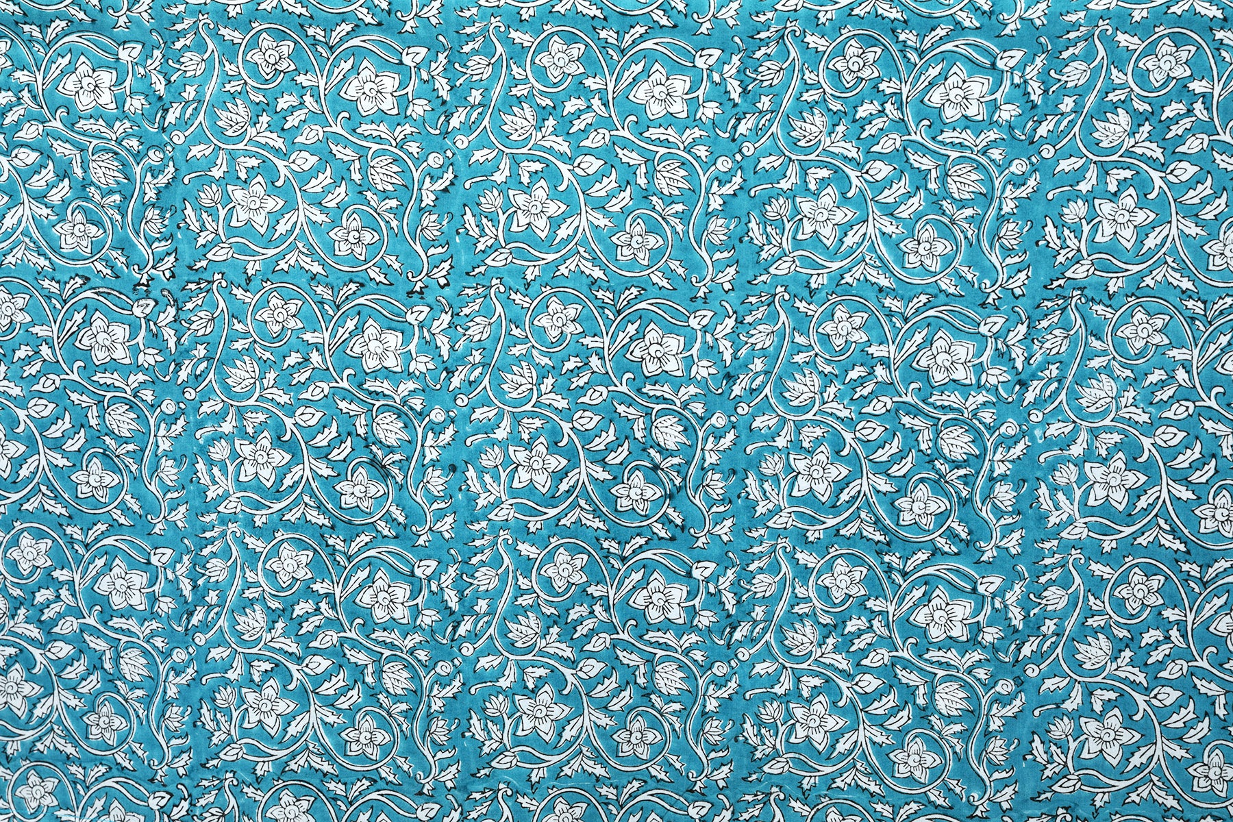 Turquoise Floral Midi Kaftan Dress