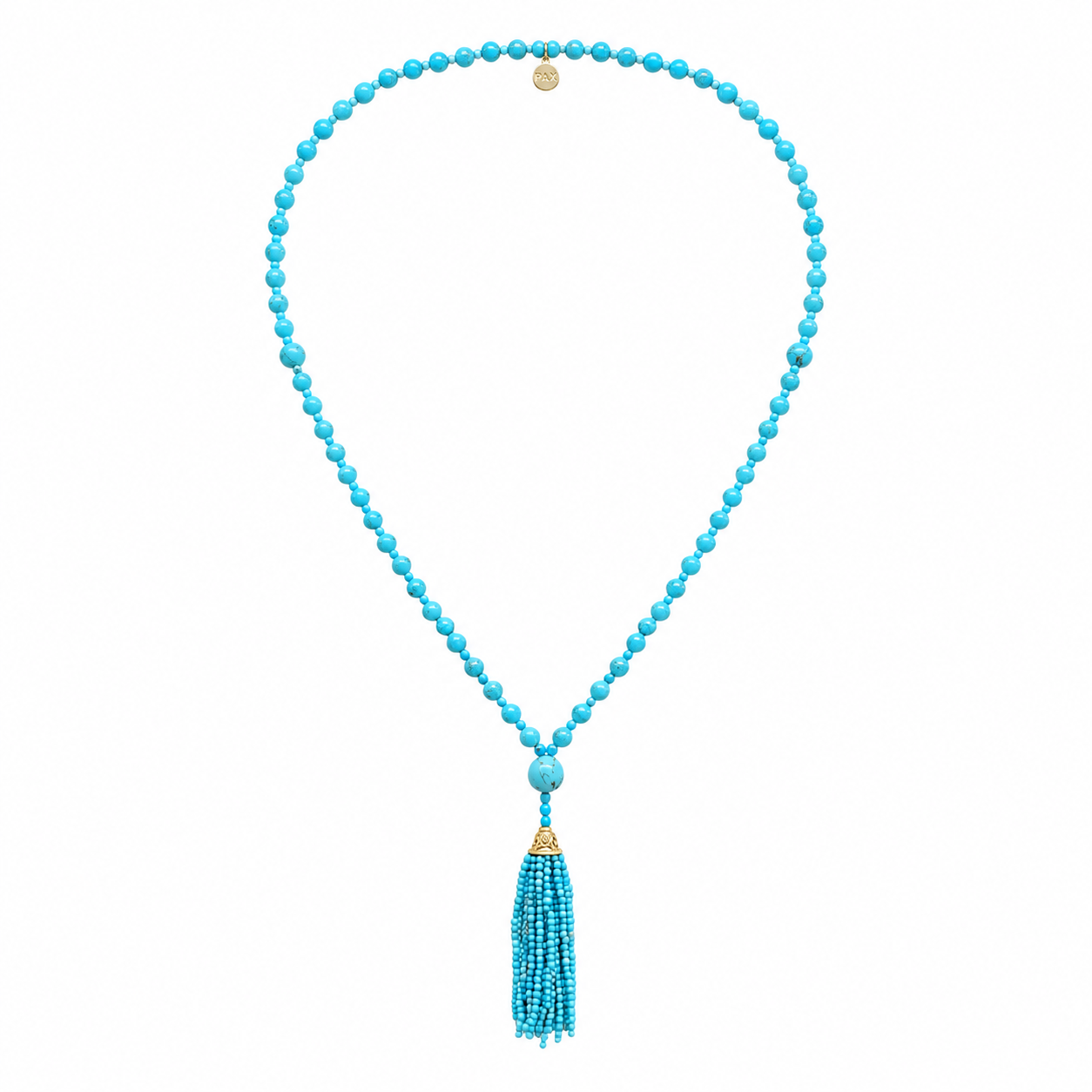 Turquoise Tassel Mala Necklace