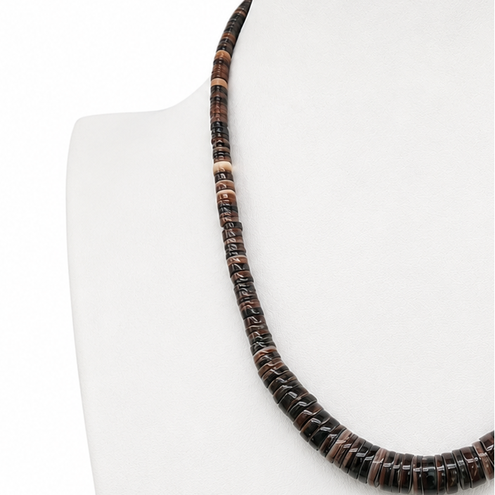 Vintage Natural Shell Heishi Santo Domingo Necklace