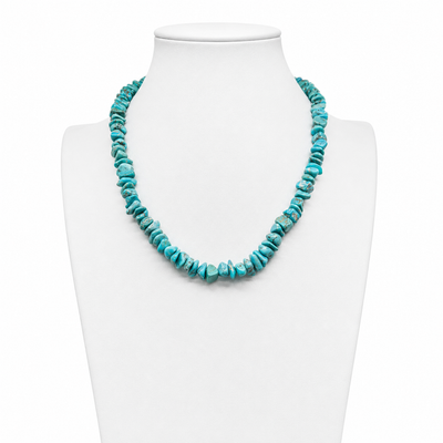 Vintage Sleeping Beauty Turquoise Nugget Necklace Santo Domingo