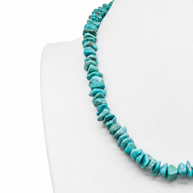 Vintage Sleeping Beauty Turquoise Nugget Necklace Santo Domingo