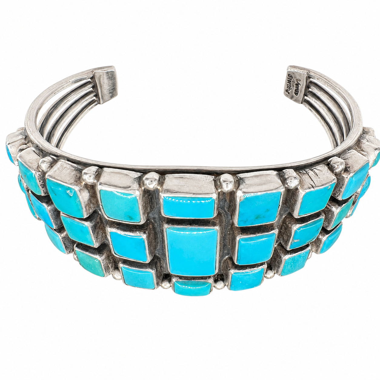 1Vintage Rare Sleeping Beauty Turquoise and Silver Bracelet Navajo