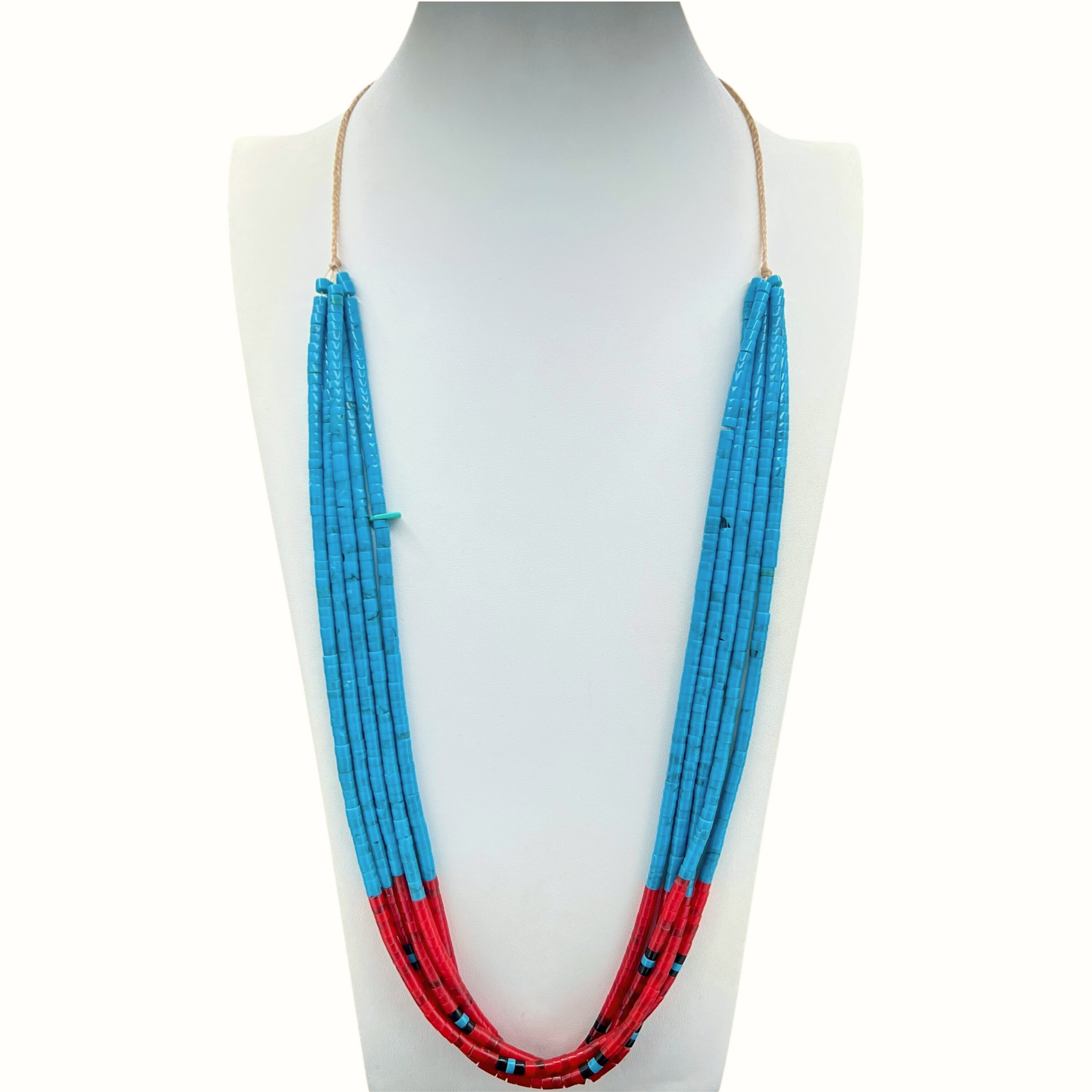 Turquoise and Coral Necklace Santo Domingo