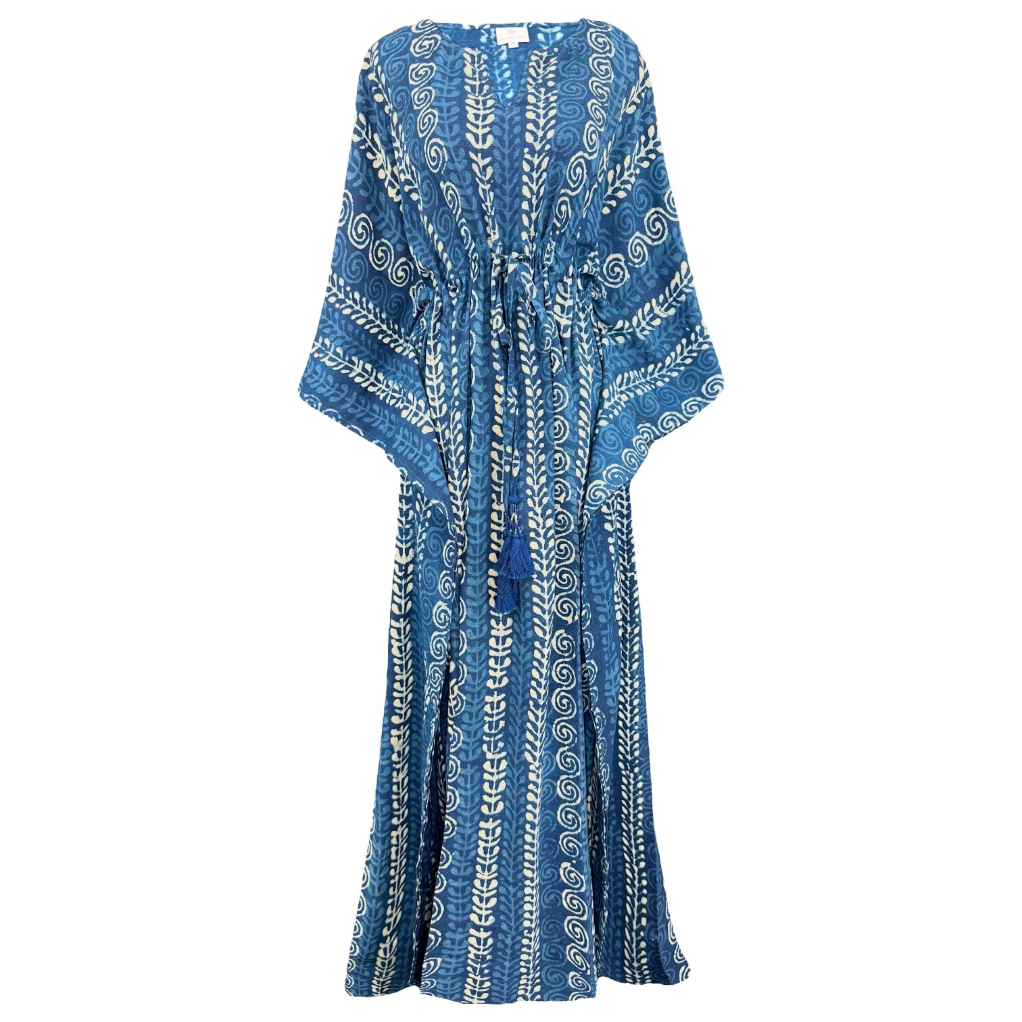 Ipanema Indigo Stripe Maxi Kaftan Dress