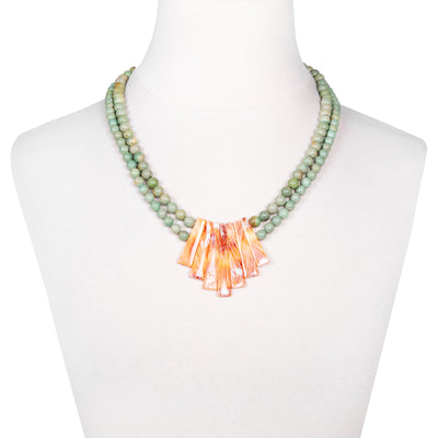 Green Turquoise Spiny Oyster Double Strand ONE AVAILABLE