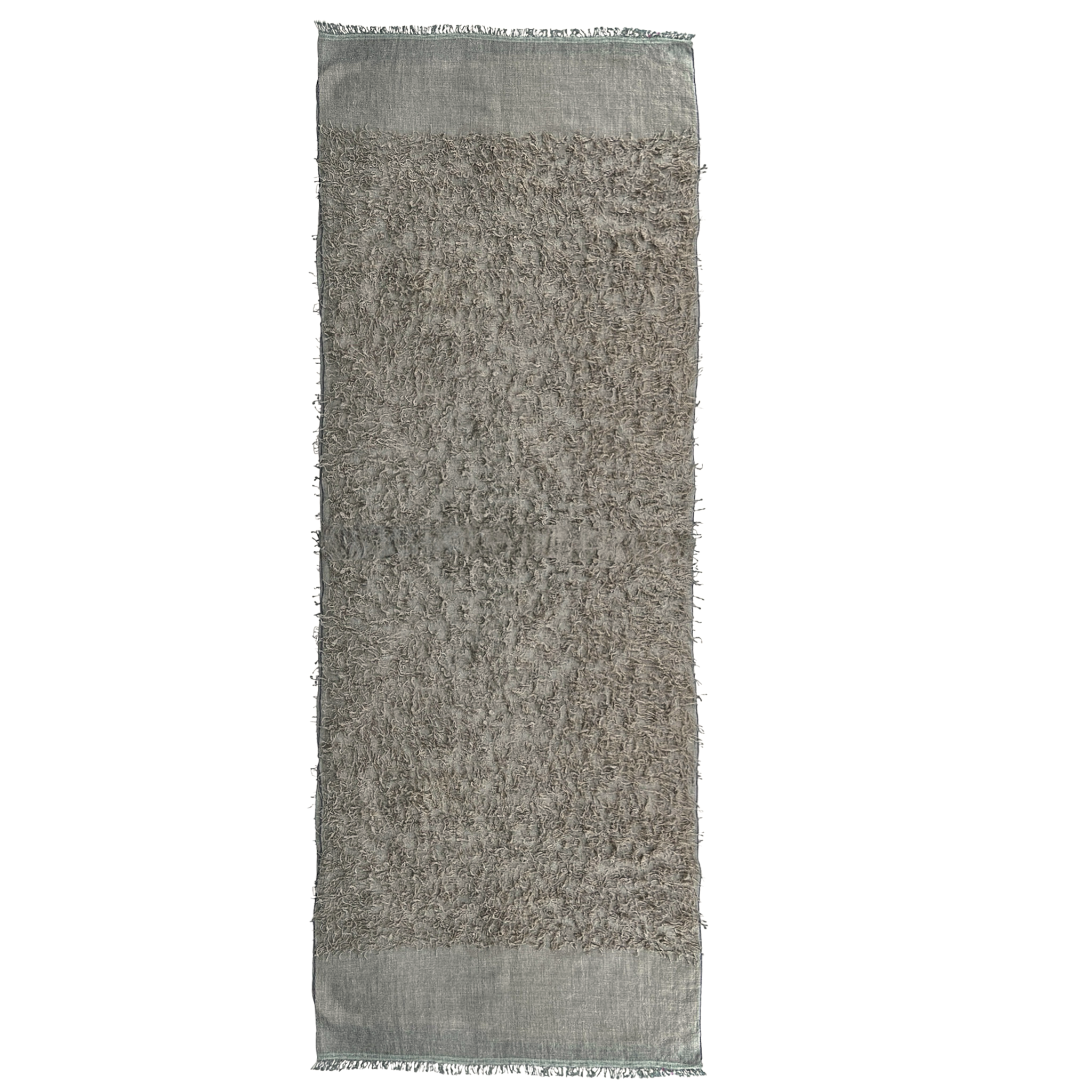 Taupe Feathered Pashmina Shawl Hand Woven One of a Kind