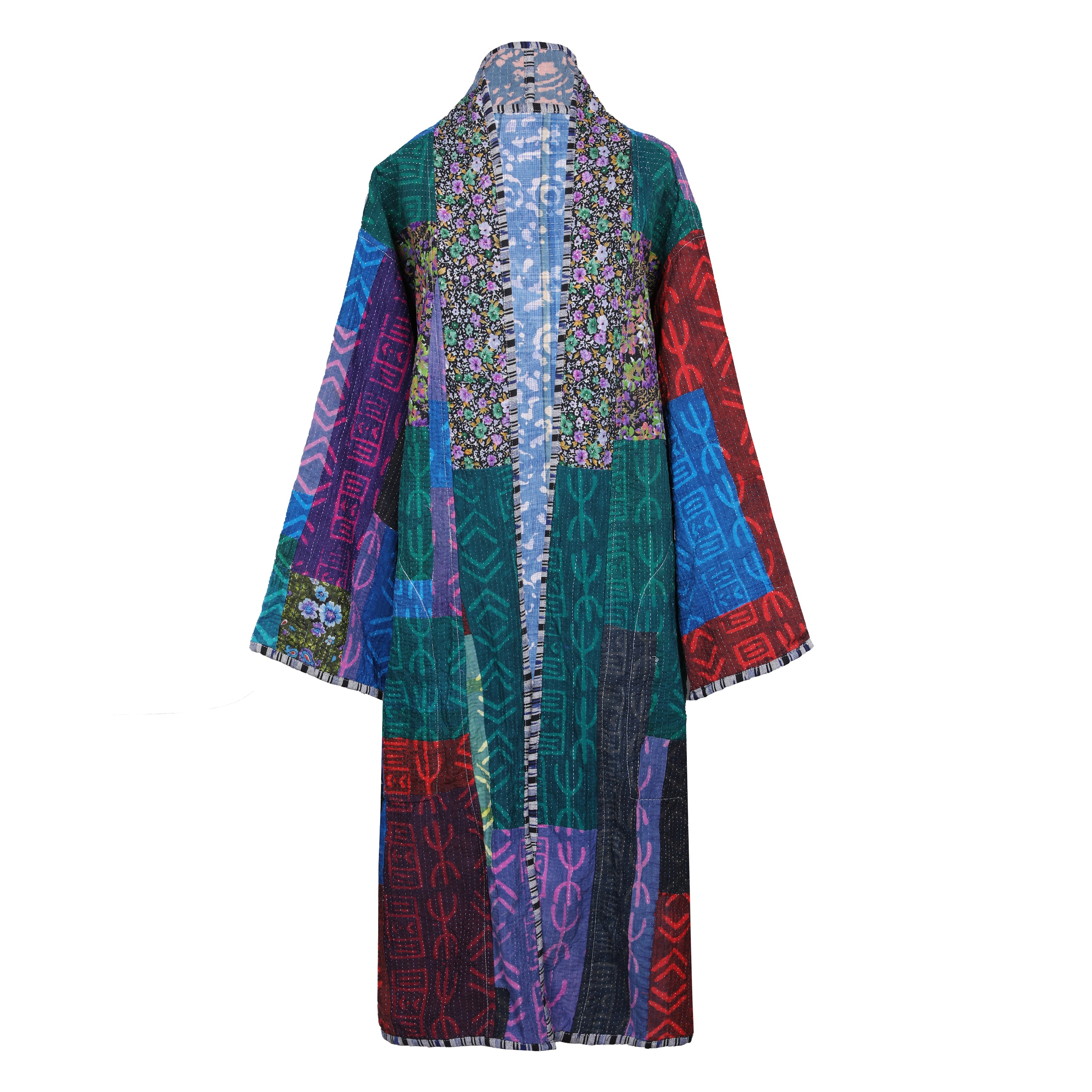 Telugu Cotton Vintage Quilted Kantha Coat ONE OF KIND