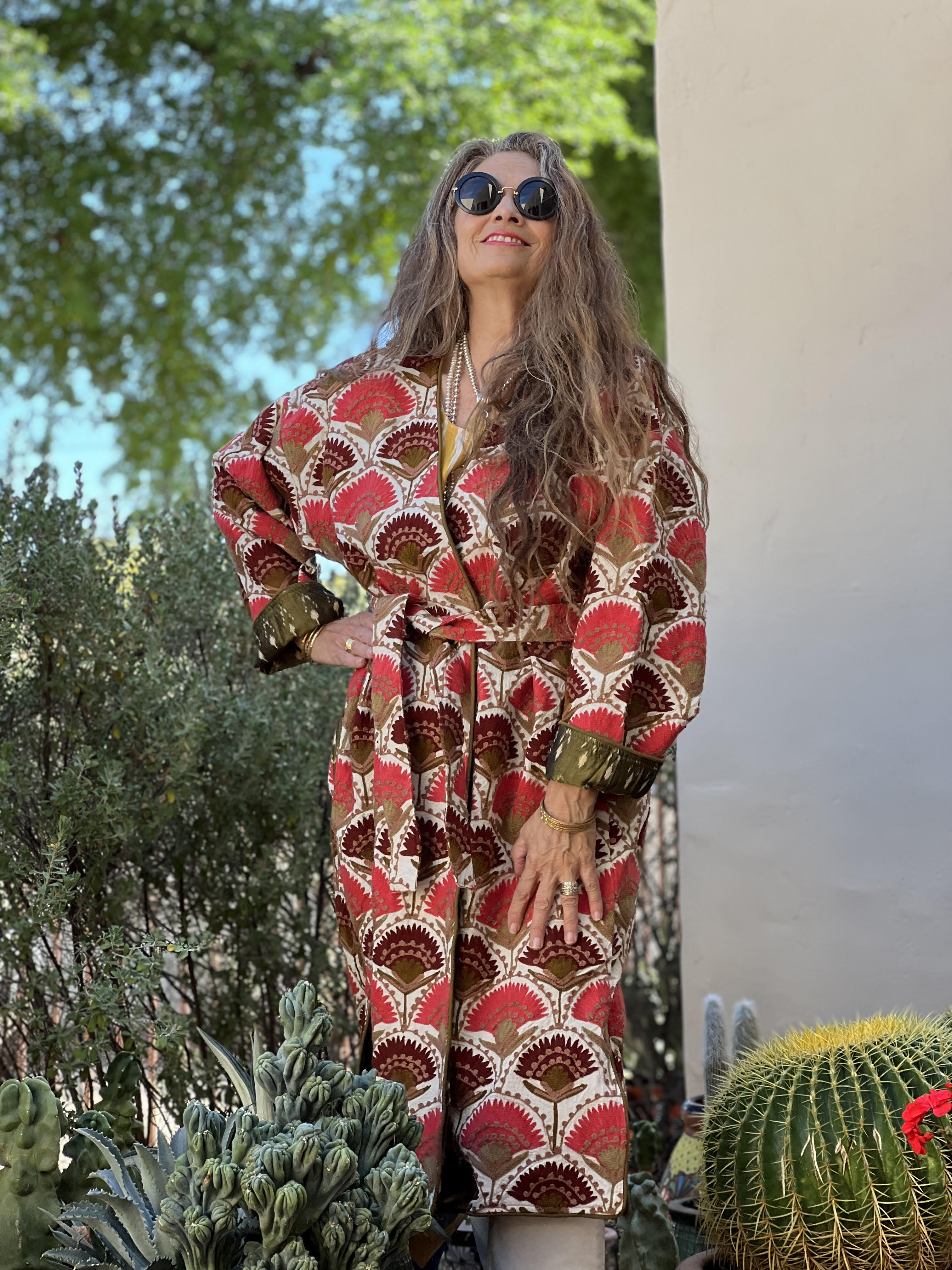 Kazim Crewel Floral Embroidered Coat One of a Kind