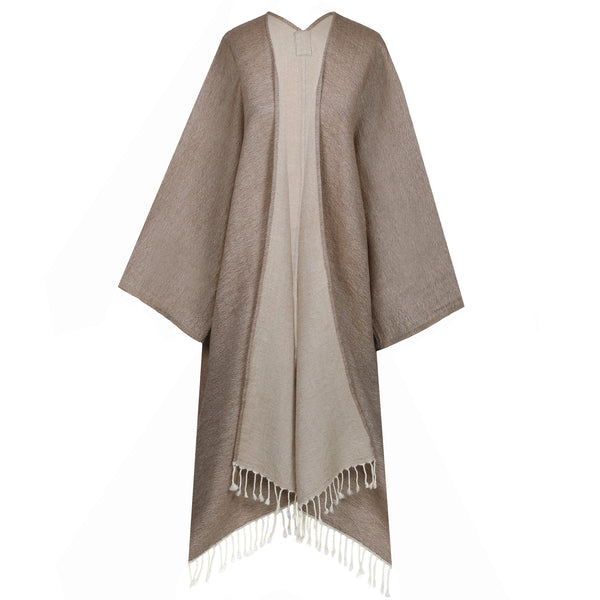 Mushroom Kimono Coat Boiled Wool Reversible