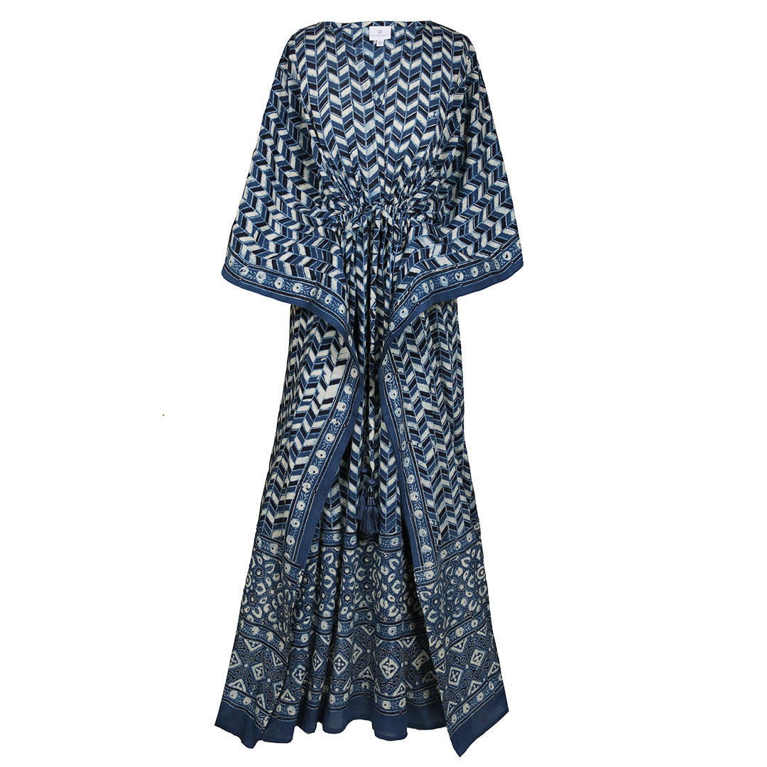 Prisma Indigo Maxi Kaftan Dress Natural Dyes Store Credit