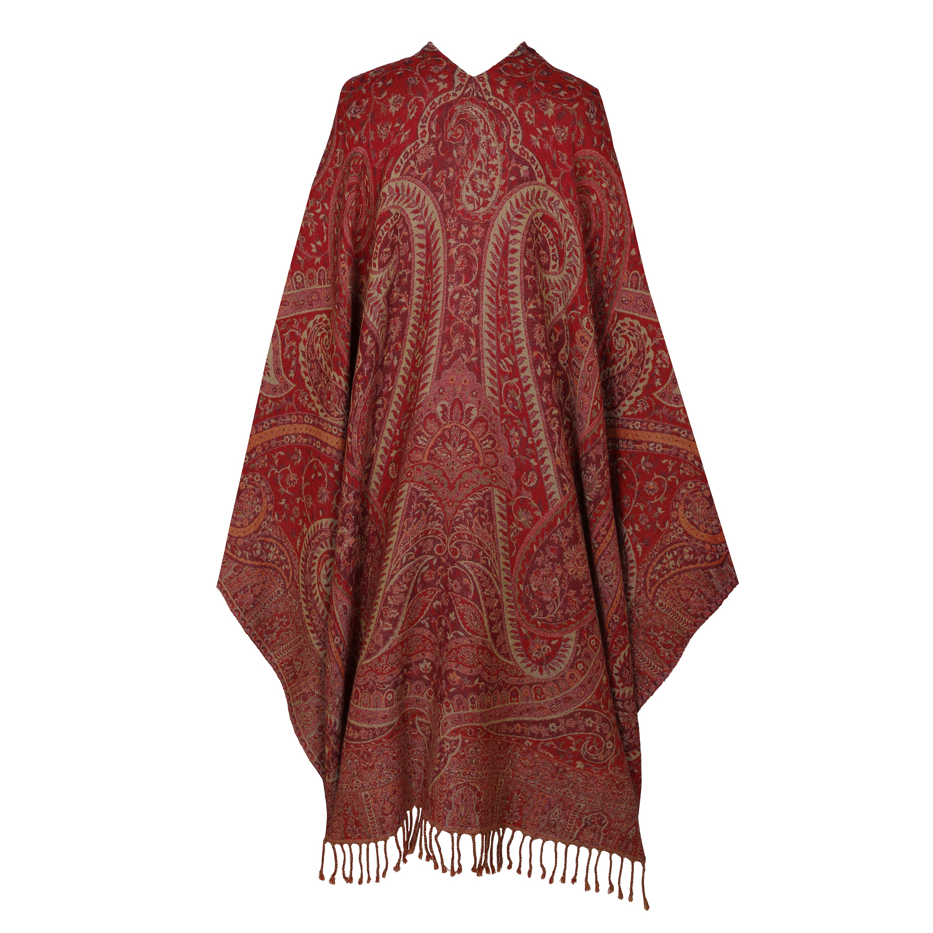 Medici Paisley Wool Wrap Poncho