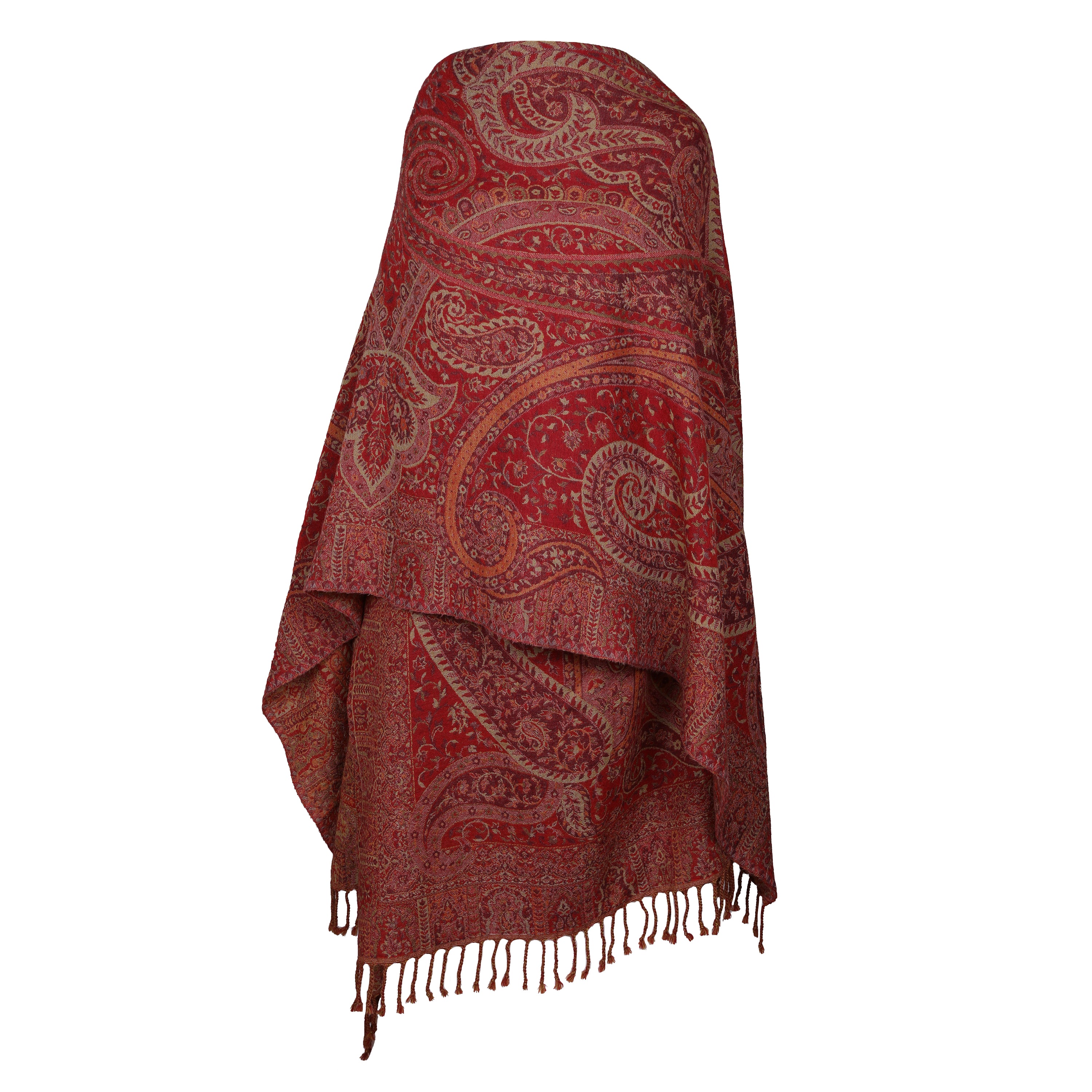 Medici Paisley Wool Wrap Poncho