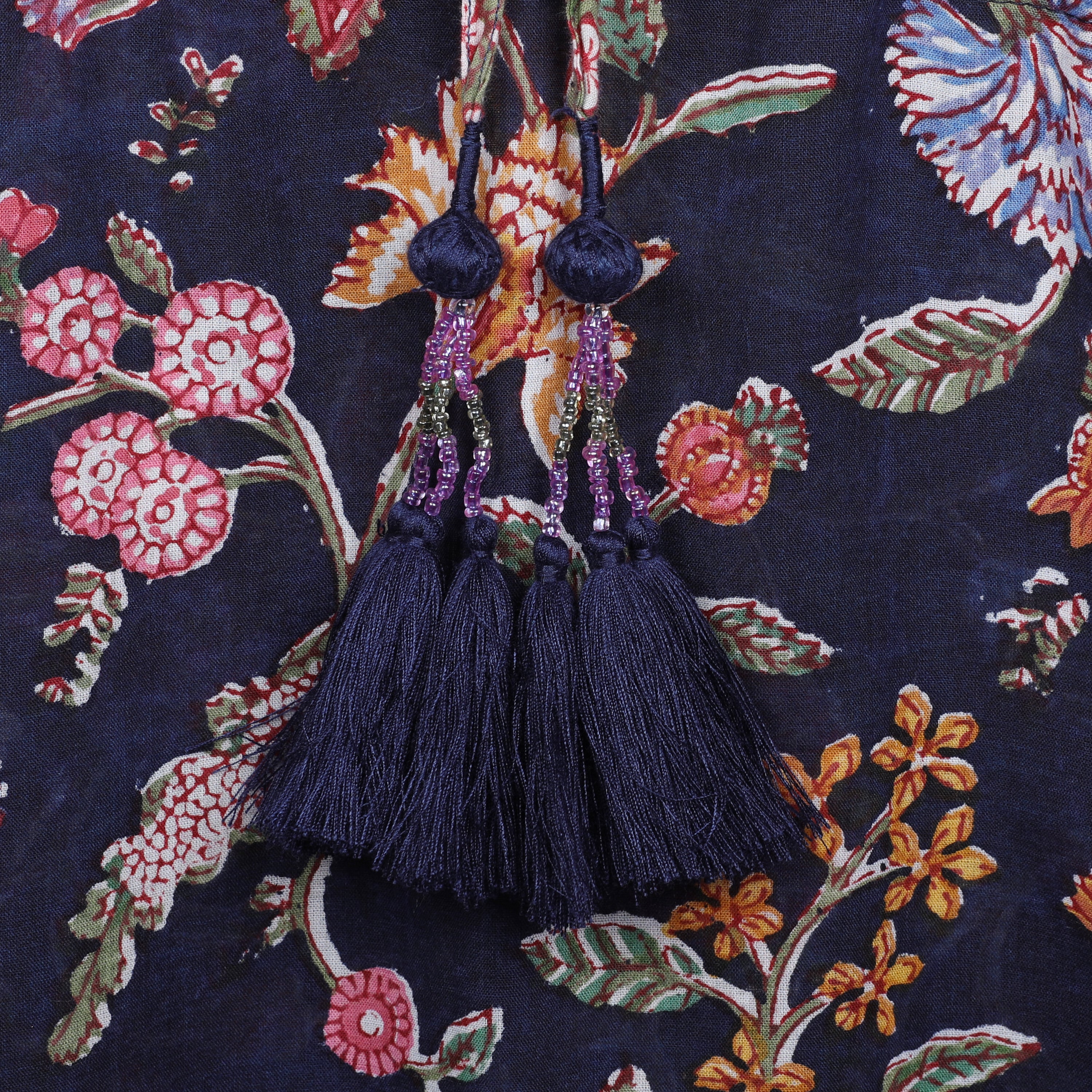 Black Beauty Floral Maxi Kaftan Dress