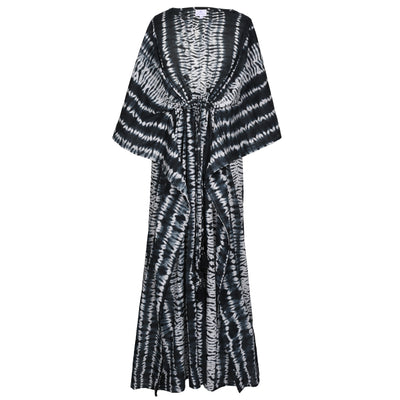 Mezzanotte Needle Shibori Maxi Kaftan Dress