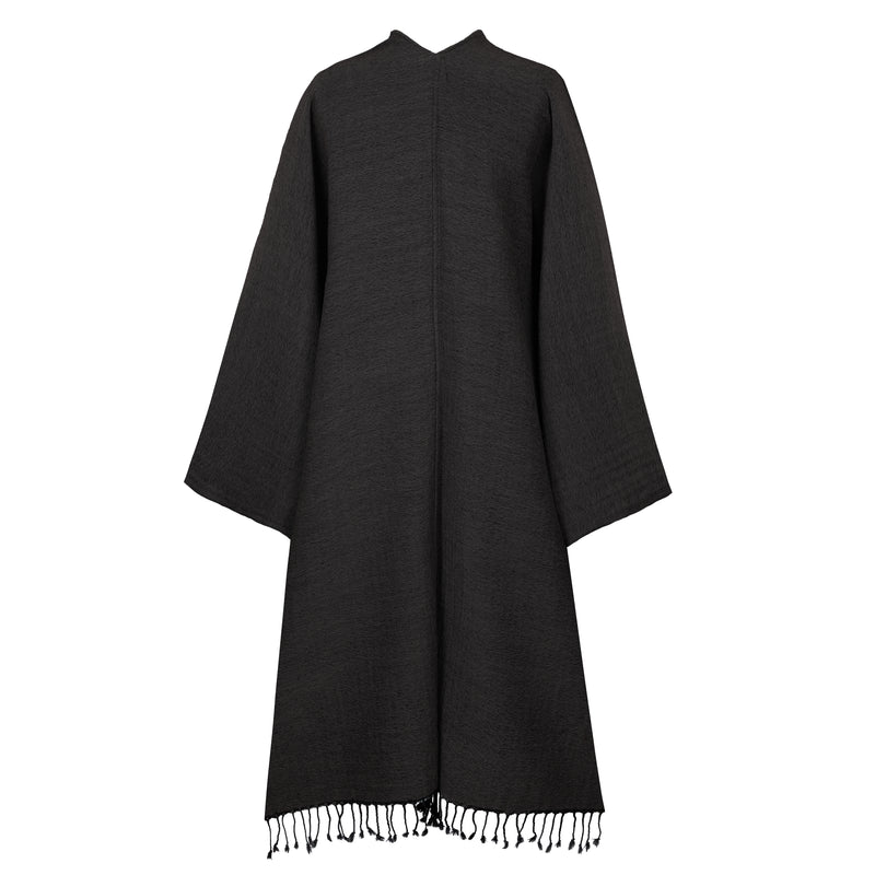 Black as Knight Boiled Wool Kimono Coat