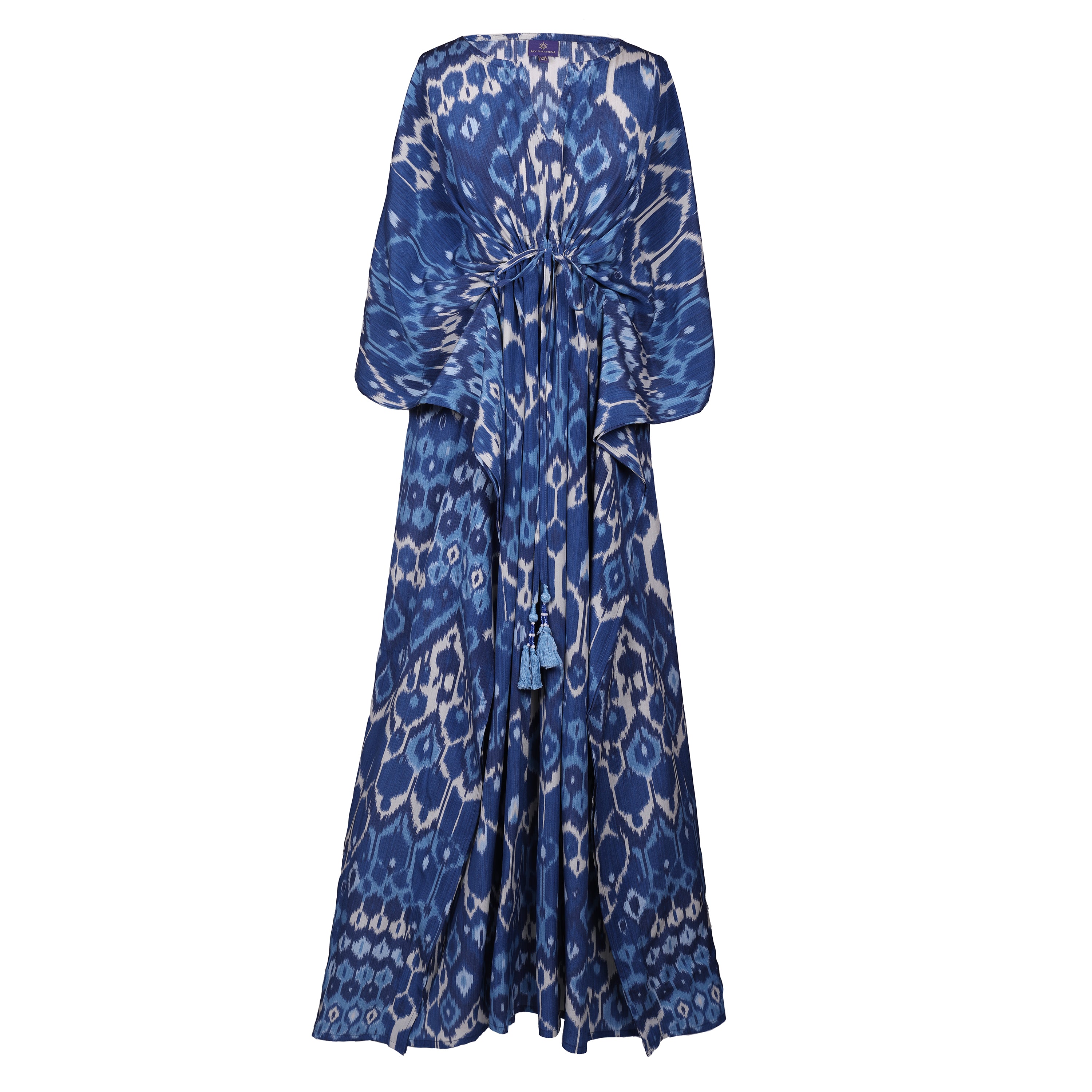 Blu Vita Italian Silk Maxi Kaftan Dress