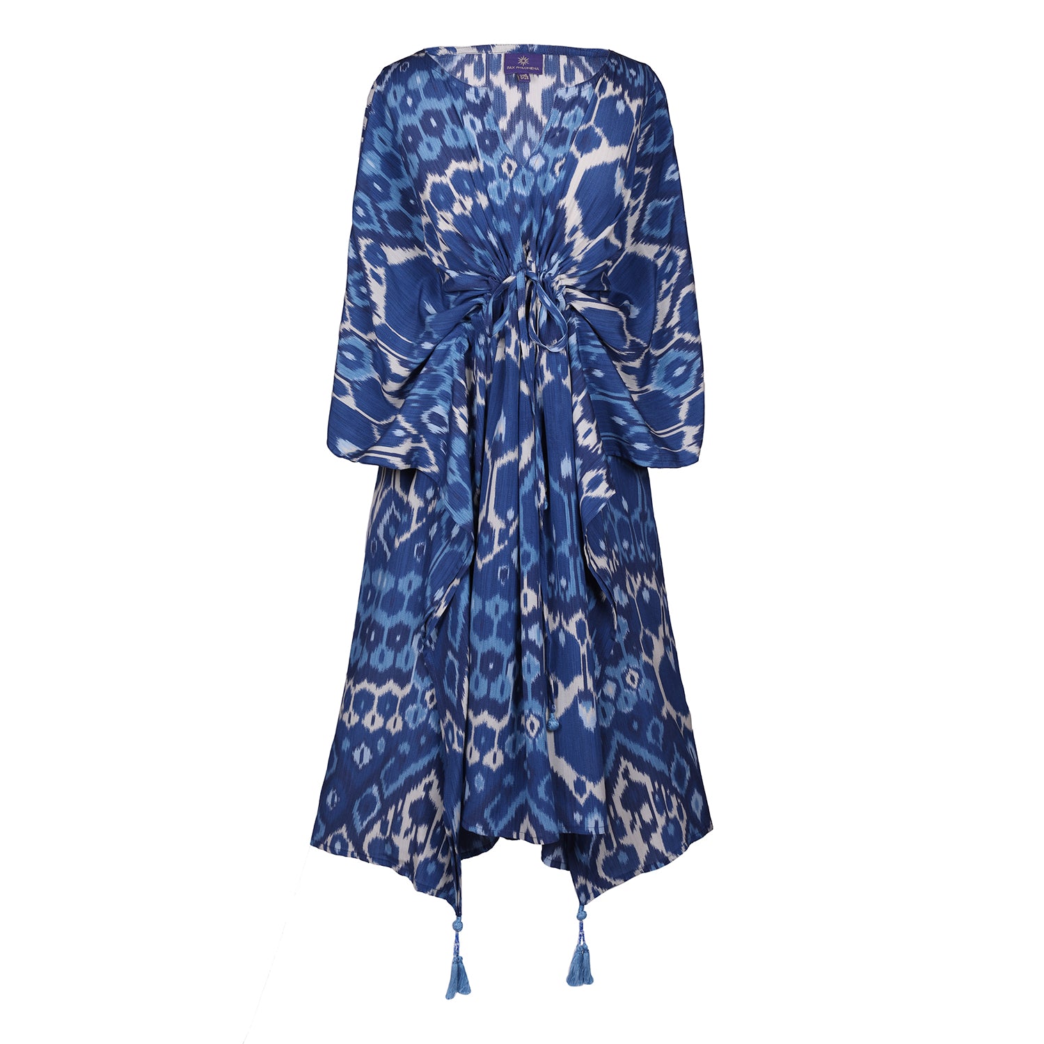 Blu Vita Italian Silk Midi Kaftan Dress ON BACKORDER 2-4 WEEKS