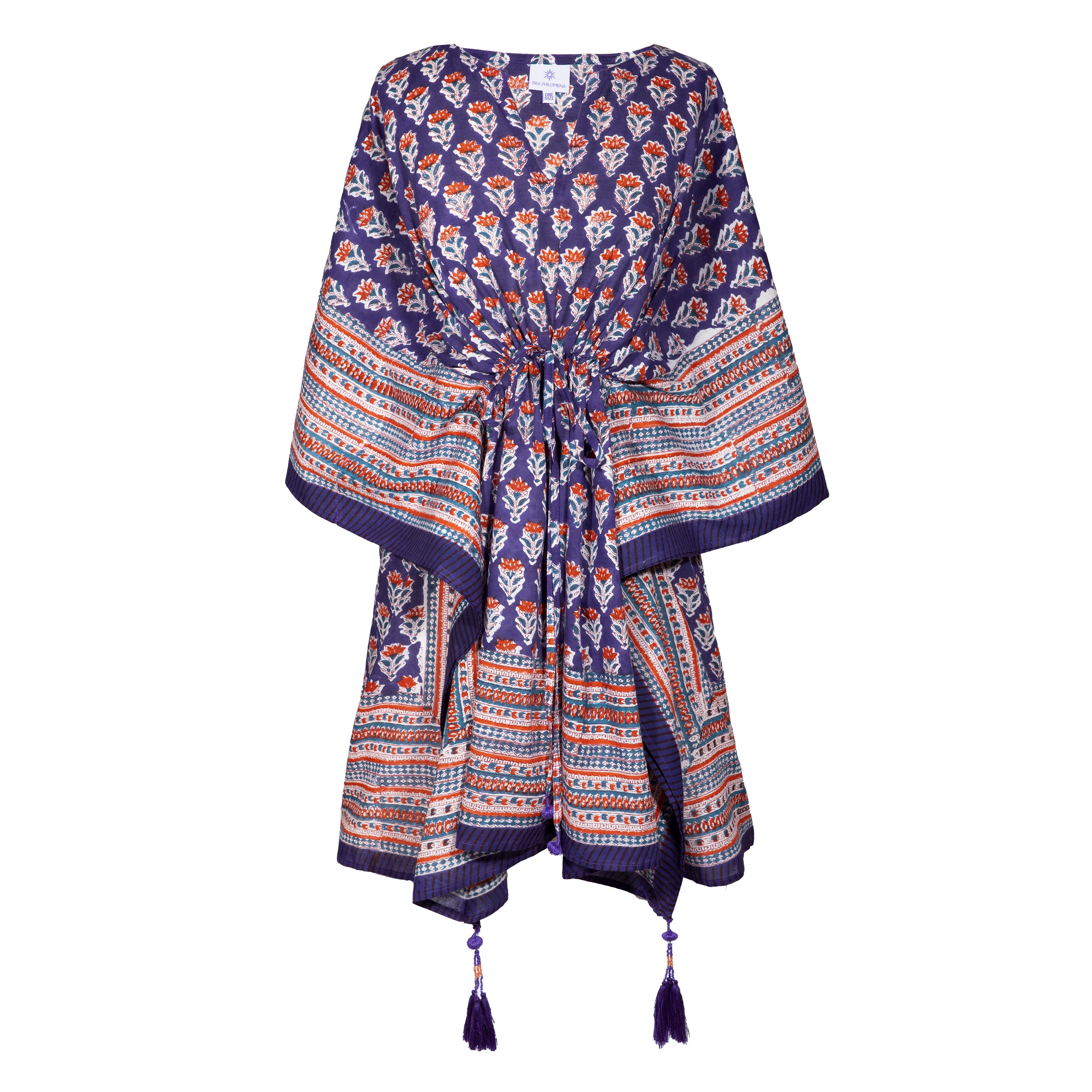 Purple Floral Short Kaftan