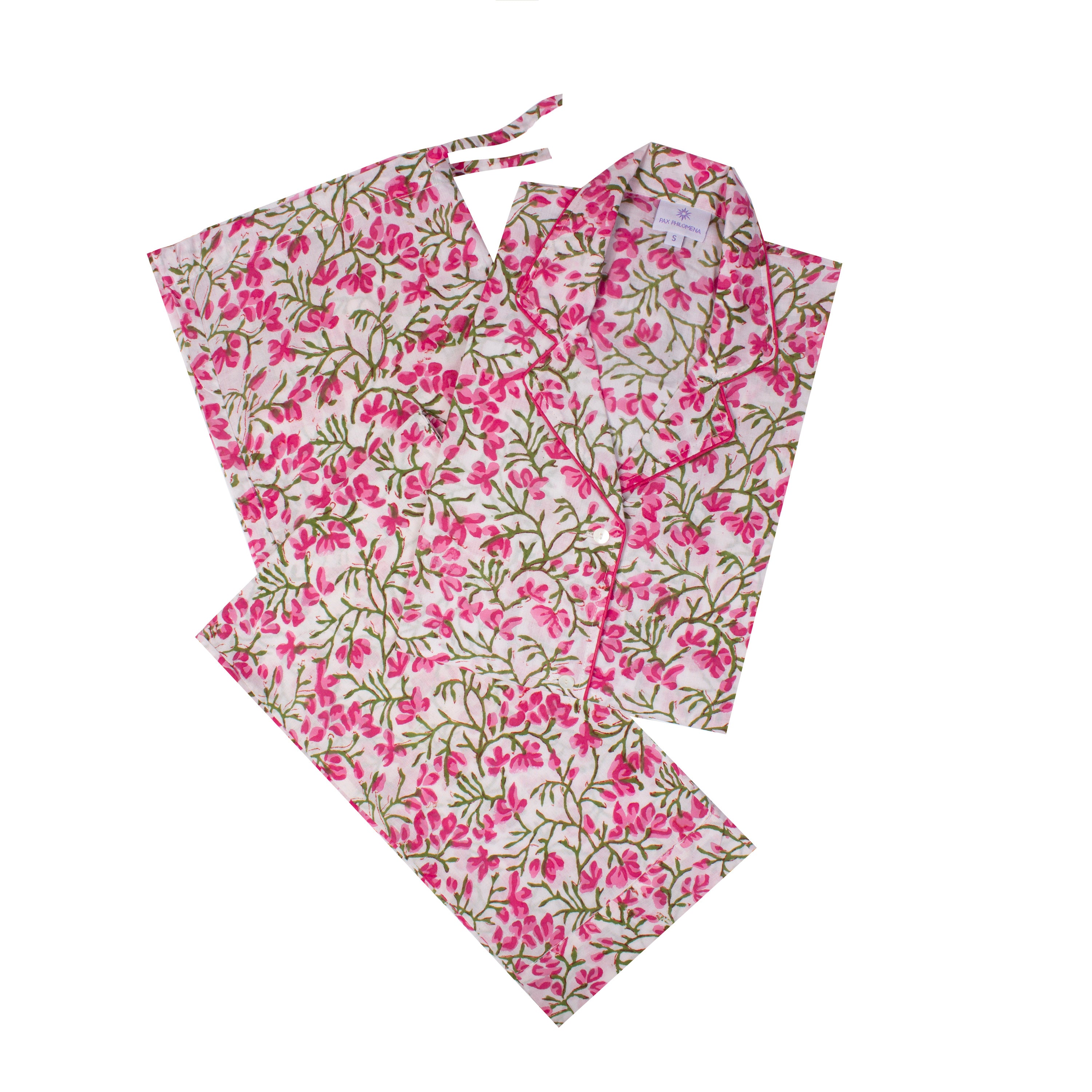 Pink floral Cotton Long Sleeve Pajama