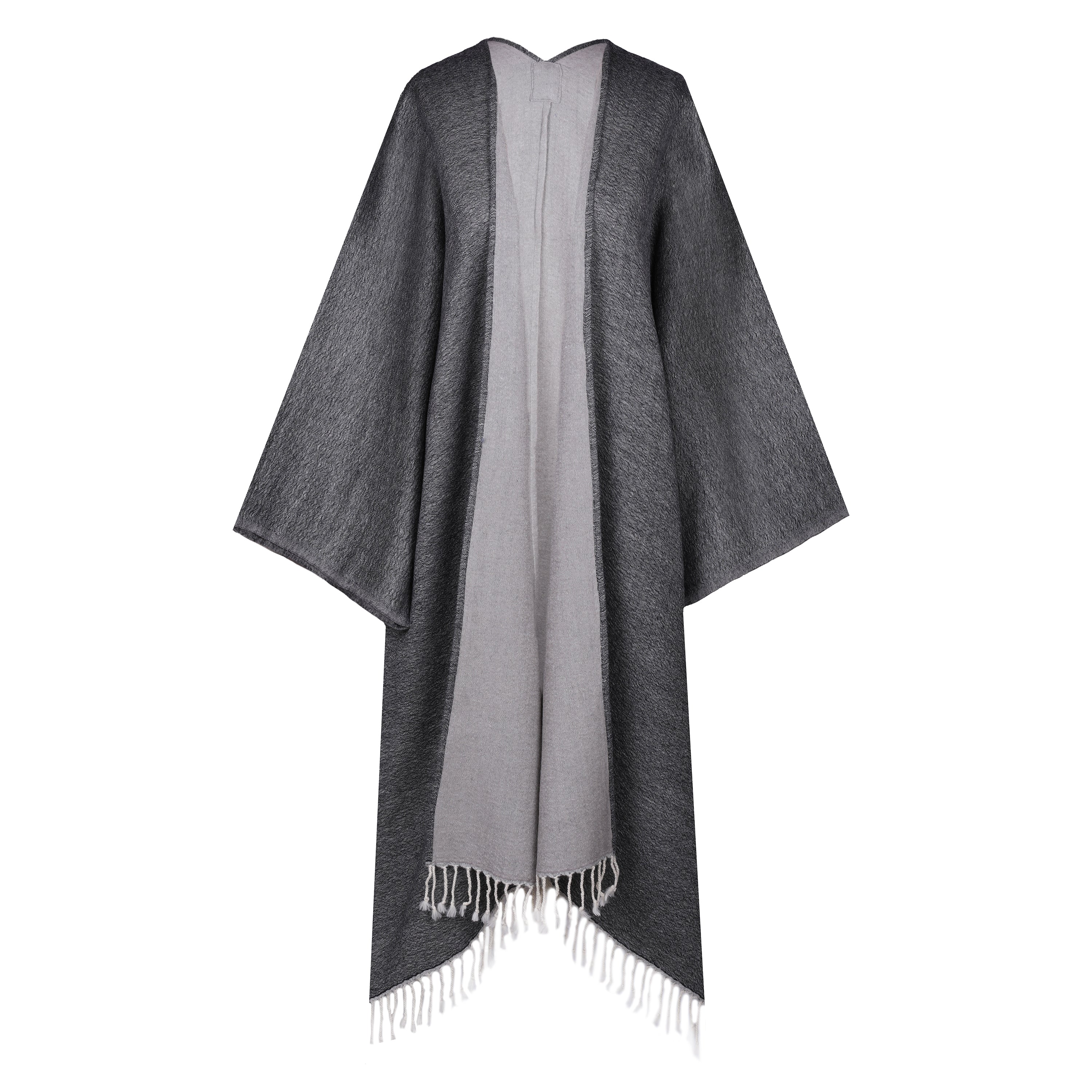 Charcoal Boiled Wool Kimono Coat