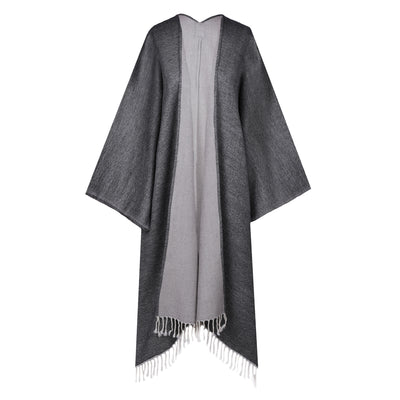 Charcoal Boiled Wool Kimono Coat