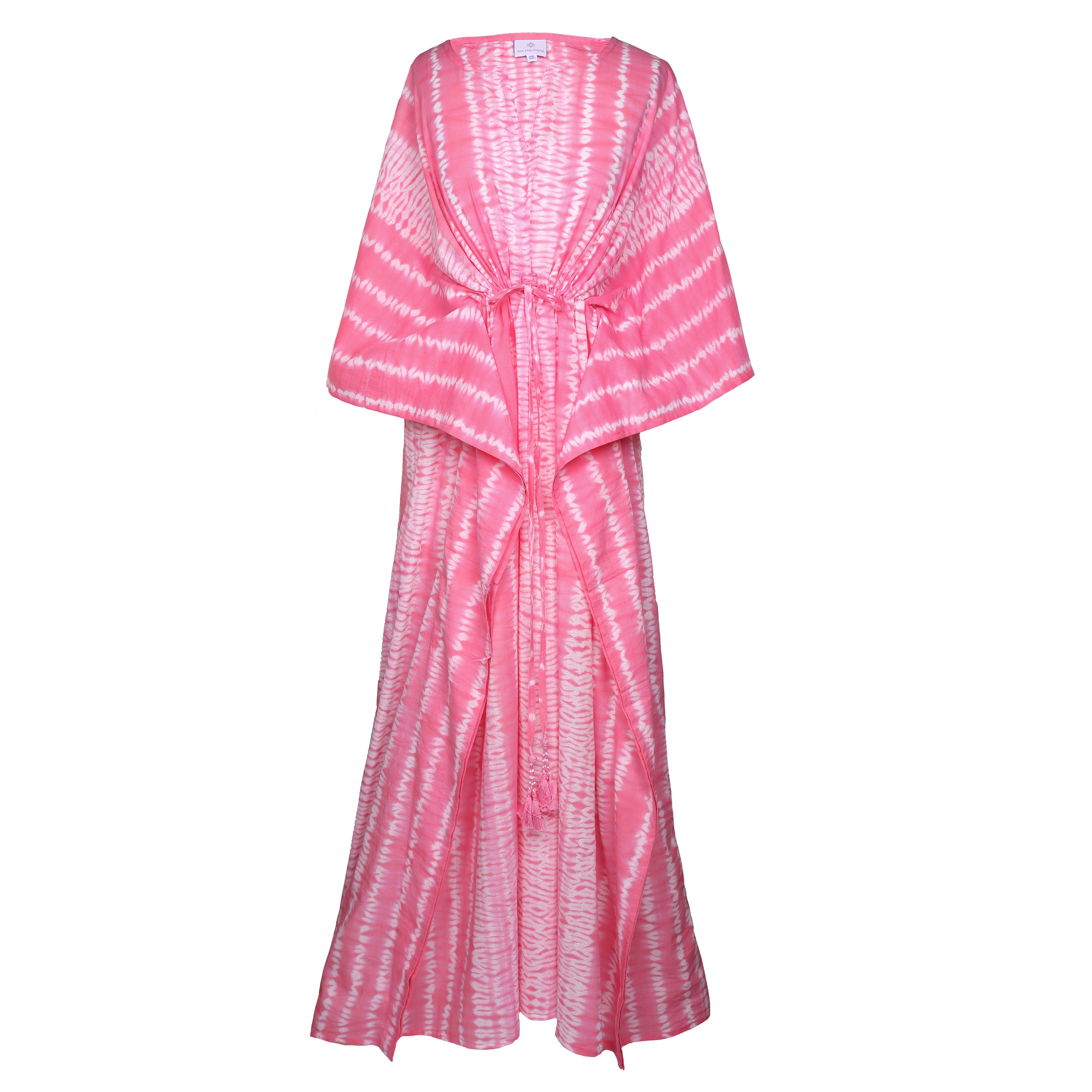 Pink Tie-Dye Shibori Maxi Kaftan Dress